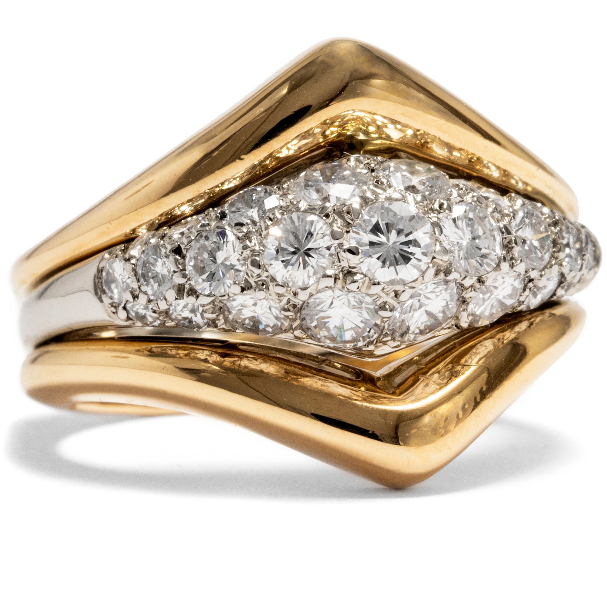 Vintage Ring With Diamonds in Gold by van Cleef & Arpels, Dated 1973