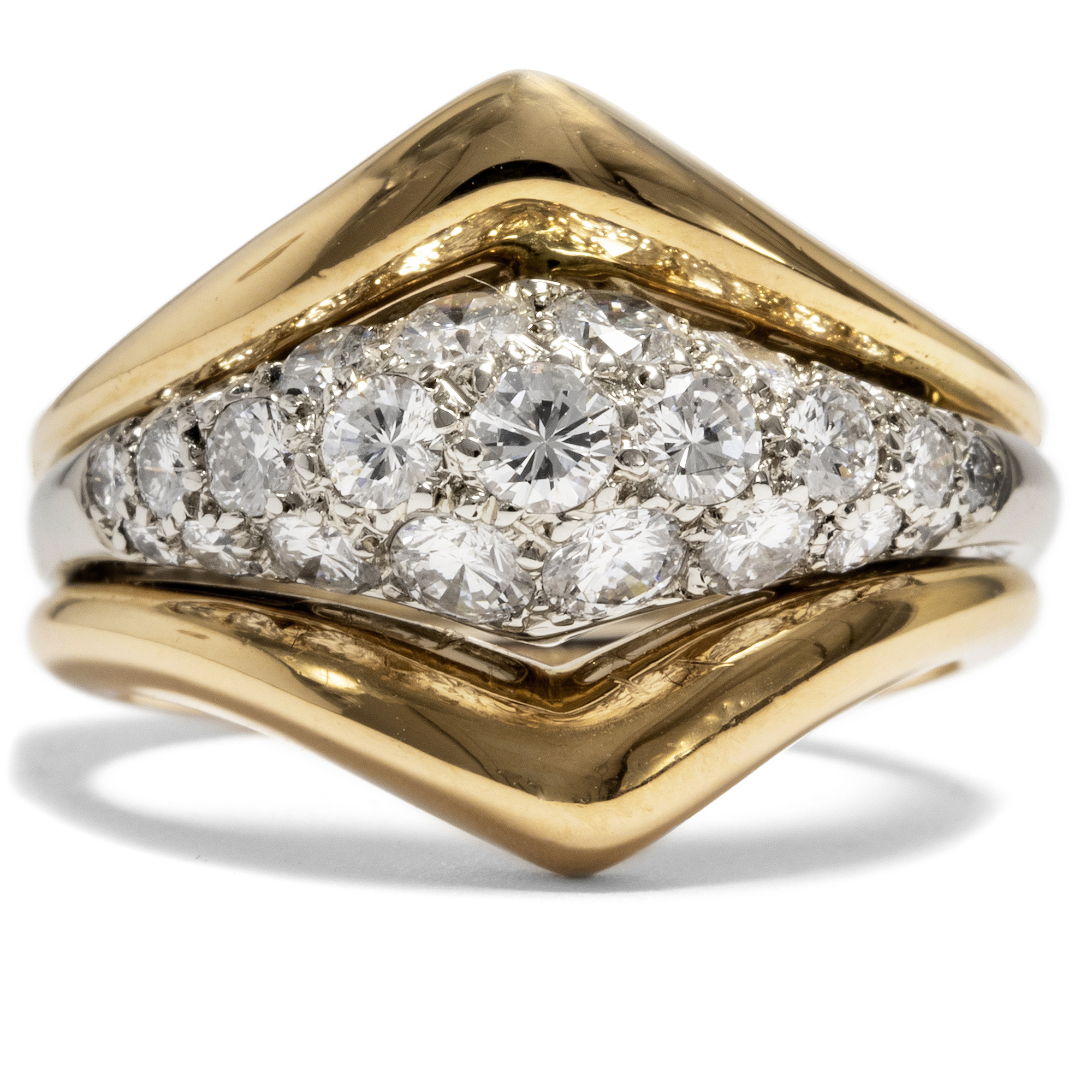 Vintage Ring With Diamonds in Gold by van Cleef & Arpels, Dated 1973