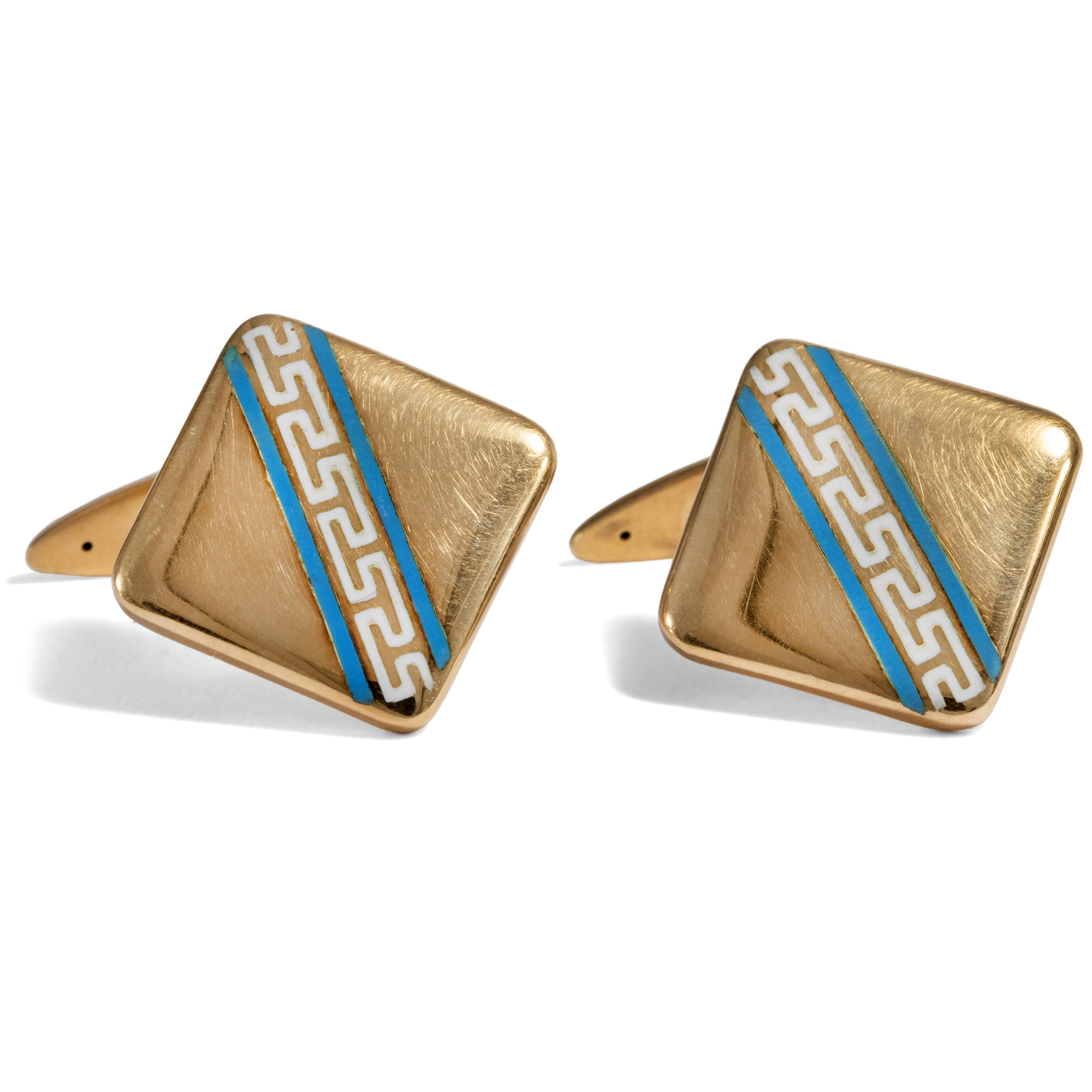 Elegant Antique Gold & Enamel Cufflinks, ca. 1910