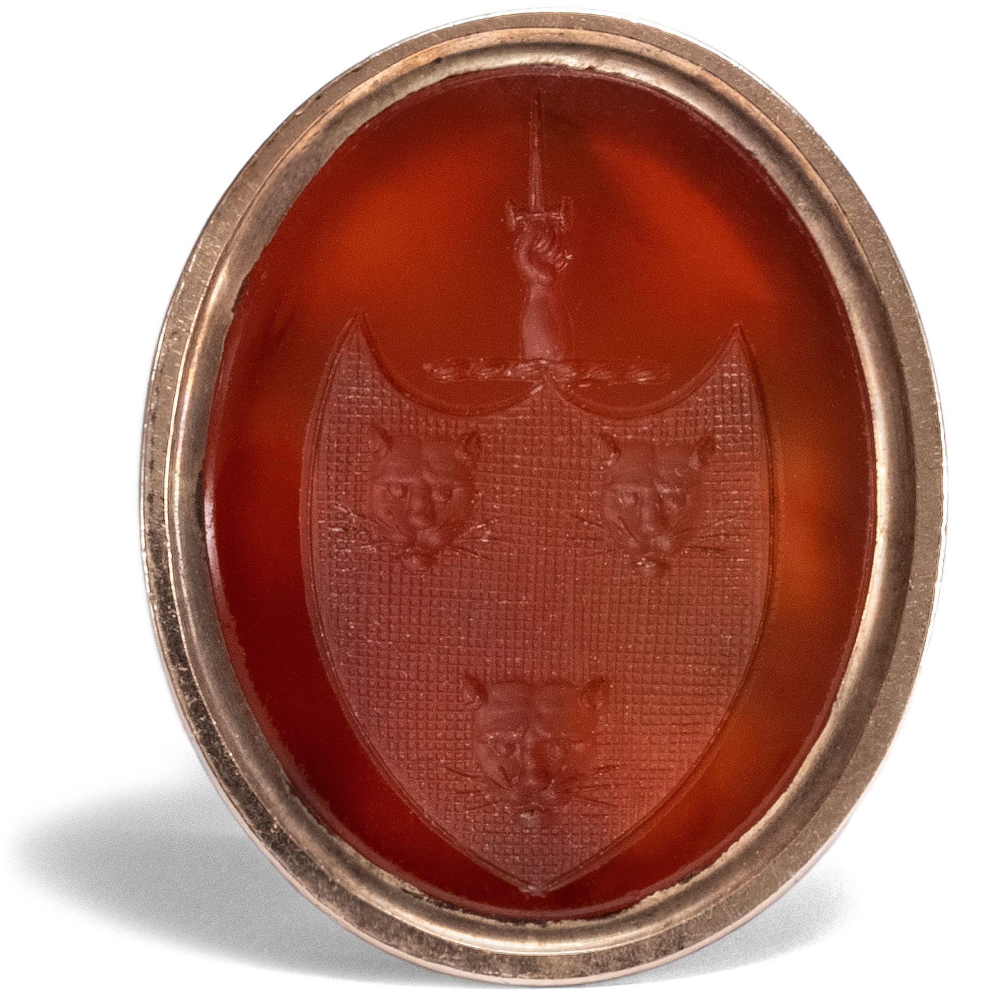 Large Victorian Carnelian & Gold Seal / Pendant, England ca. 1890