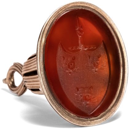 Große viktorianische Berlocke / Petschaft aus Carneol & Gold, England um 1890 Große viktorianische Berlocke / Petschaft aus Carneol & Gold, England um 1890