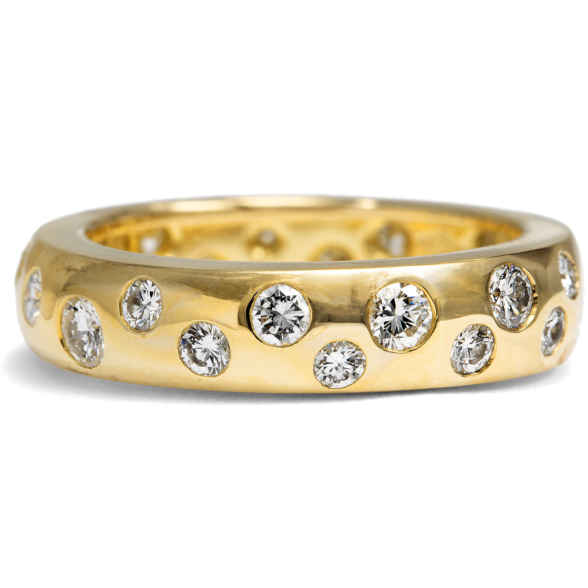 Moderner Memory-Ring mit Brillanten in Gold, RW 51,5, um 2010 Moderner Memory-Ring mit Brillanten in Gold, RW 51,5, um 2010