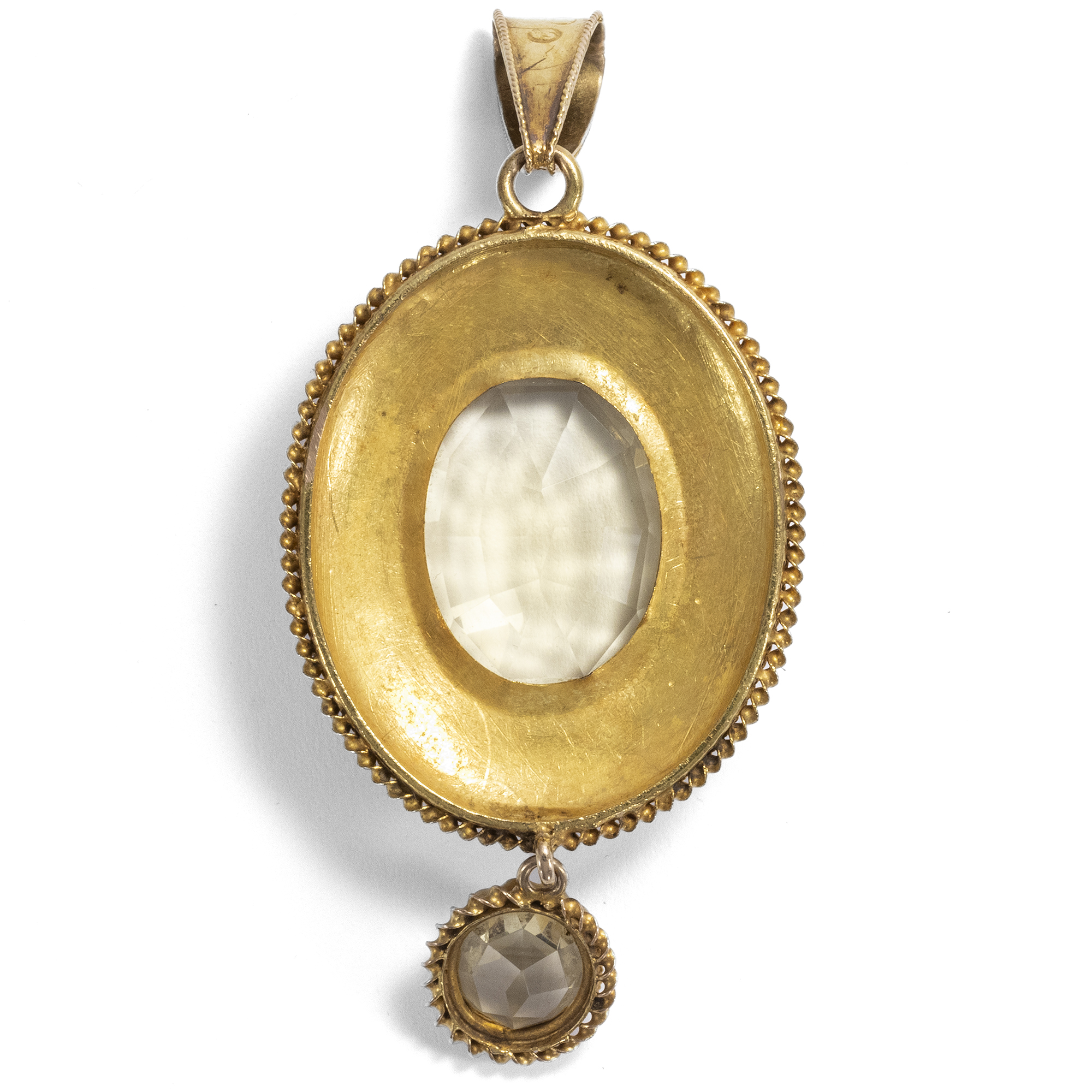 Großer viktorianischer Anhänger mit Citrinen in Gold, um 1870 Großer viktorianischer Anhänger mit Citrinen in Gold, um 1870