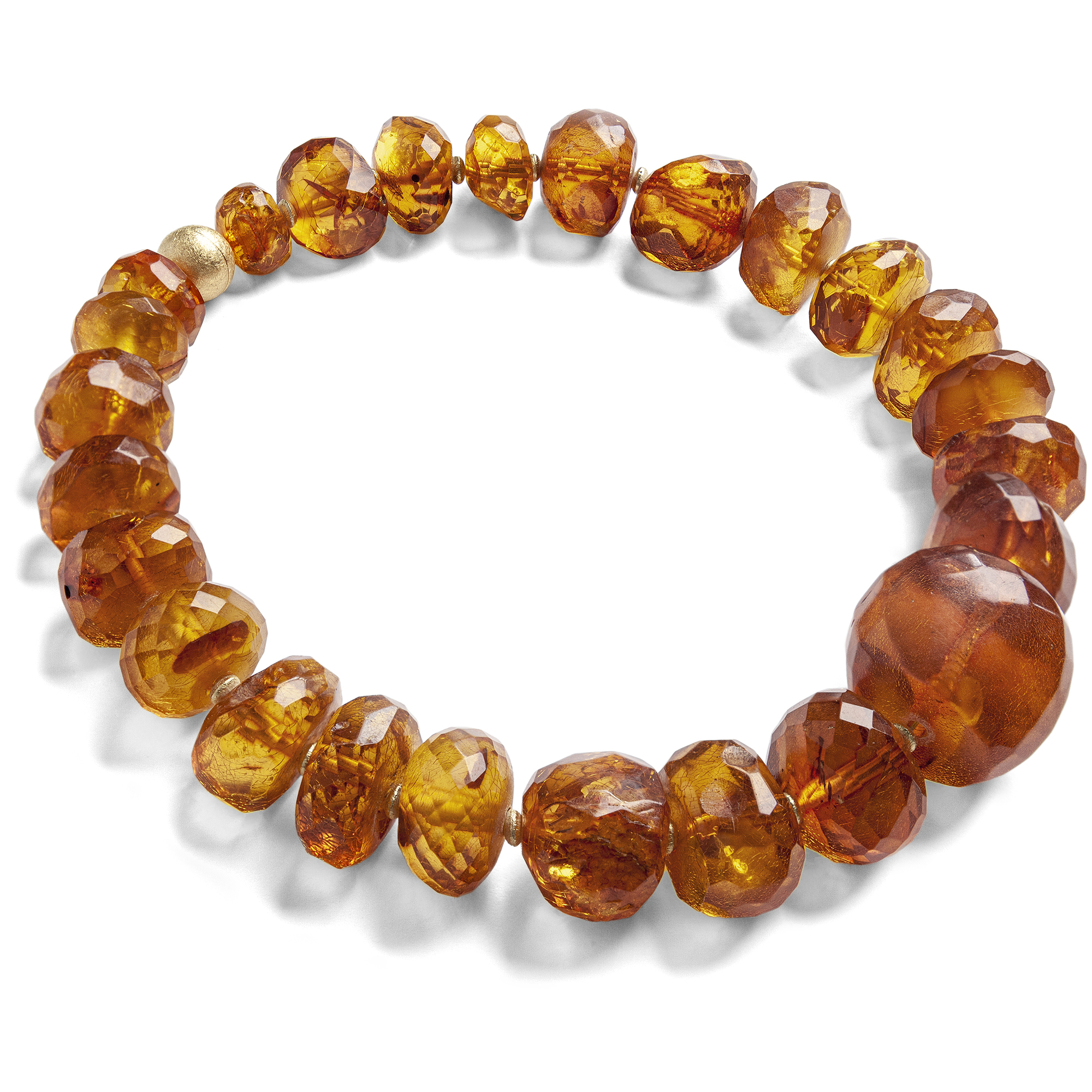 Eindrucksvolles Collier aus großen facettierten antiken Bernsteinen, um 1890/2022 Eindrucksvolles Collier aus großen facettierten antiken Bernsteinen, um 1890/2022