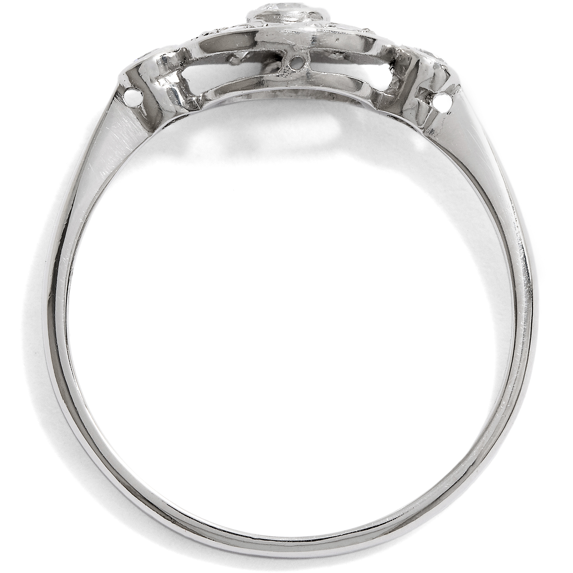 Delicate Platinum Ring With Seven Diamonds, Made in Our Workshop Delicate Platinum Ring With Seven Diamonds, Made in Our Workshop