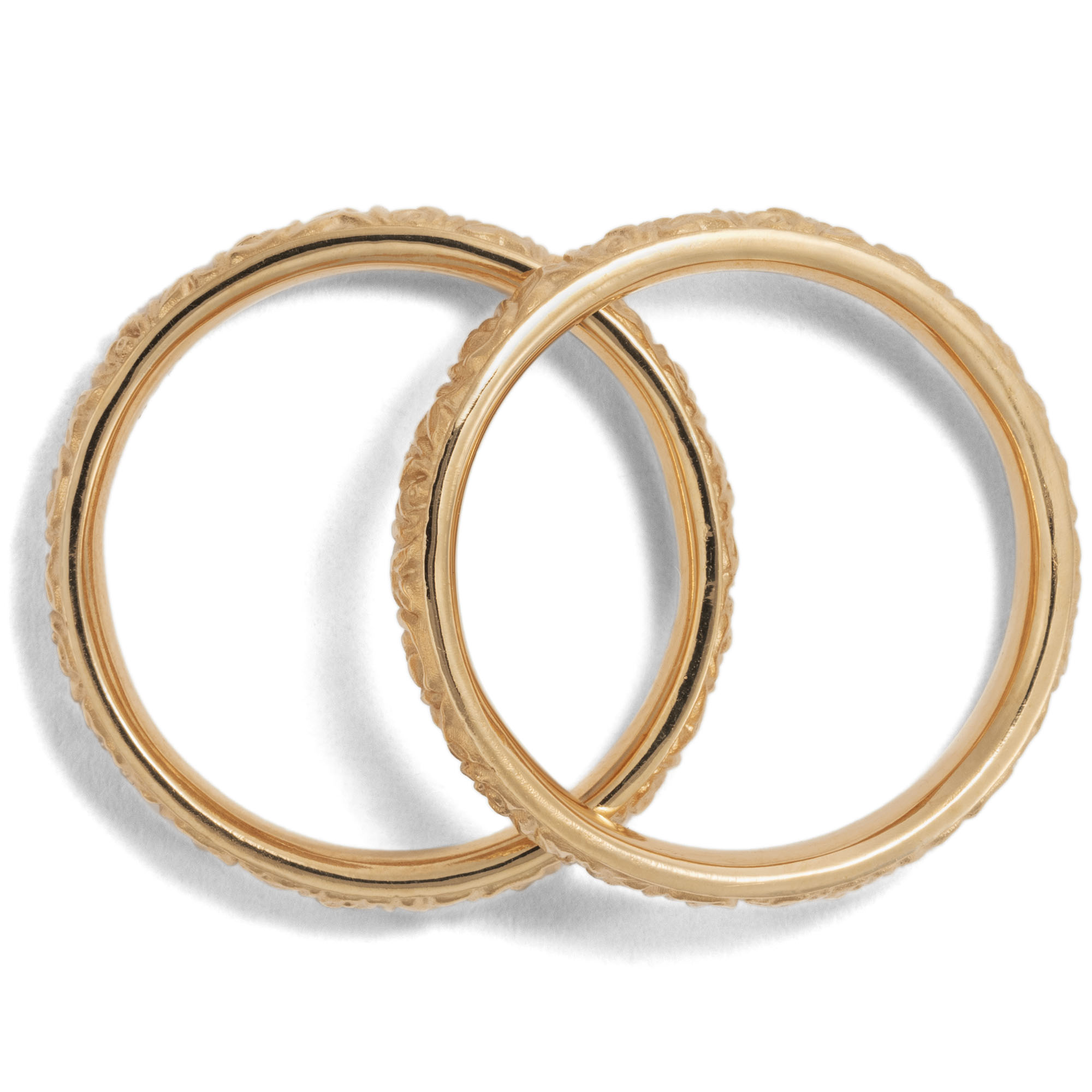 Medium-Width High Carat Rose Gold Wedding Rings From Our Workshop Medium-Width High Carat Rose Gold Wedding Rings From Our Workshop