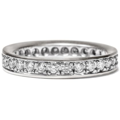 Vintage Memory-Ring mit 1,01 ct Brillanten in Weißgold, RW 52, um 2000 Vintage Memory-Ring mit 1,01 ct Brillanten in Weißgold, RW 52, um 2000