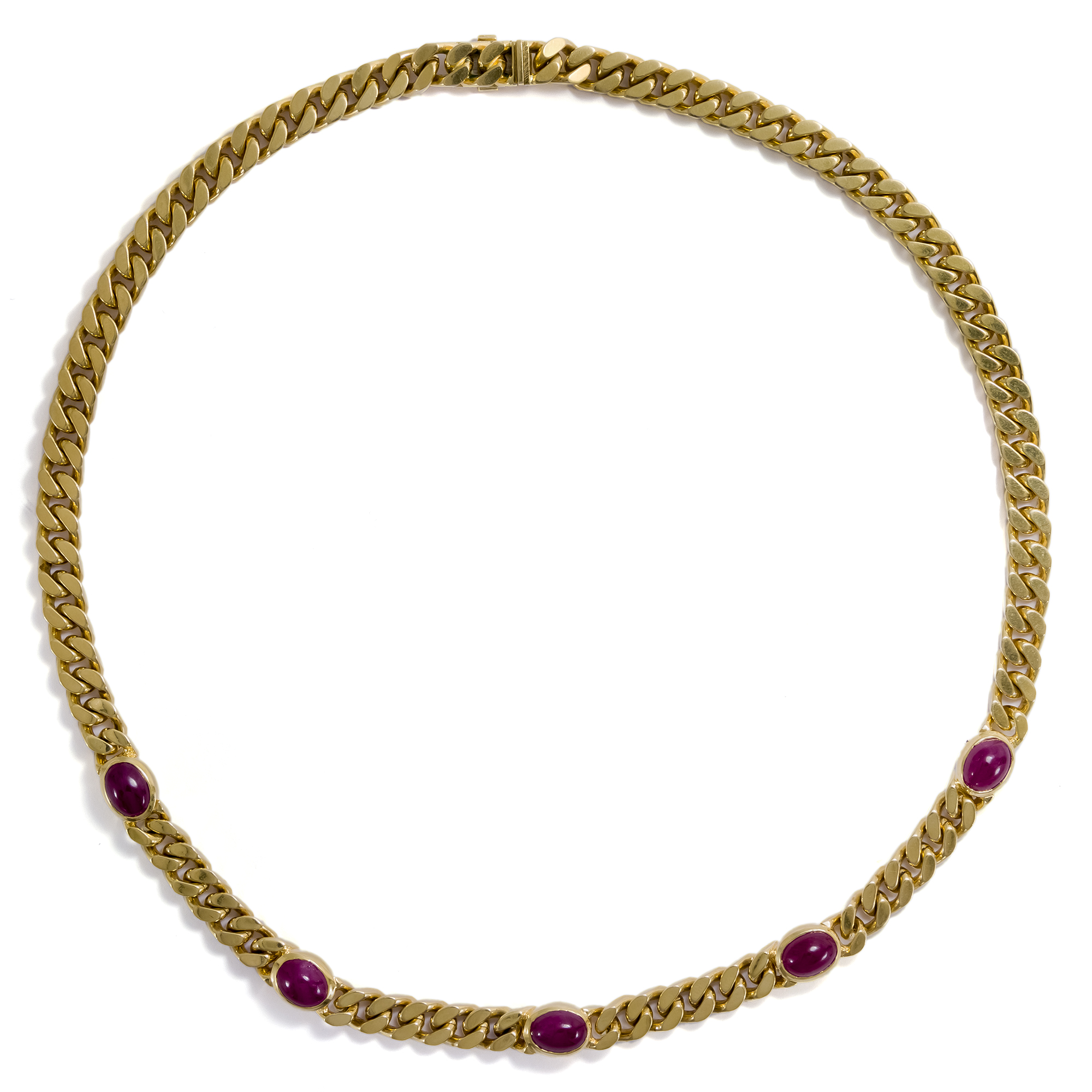 Massive Vintage Necklace Of High Quality Gold & Rubies, Germany ca. 1990
