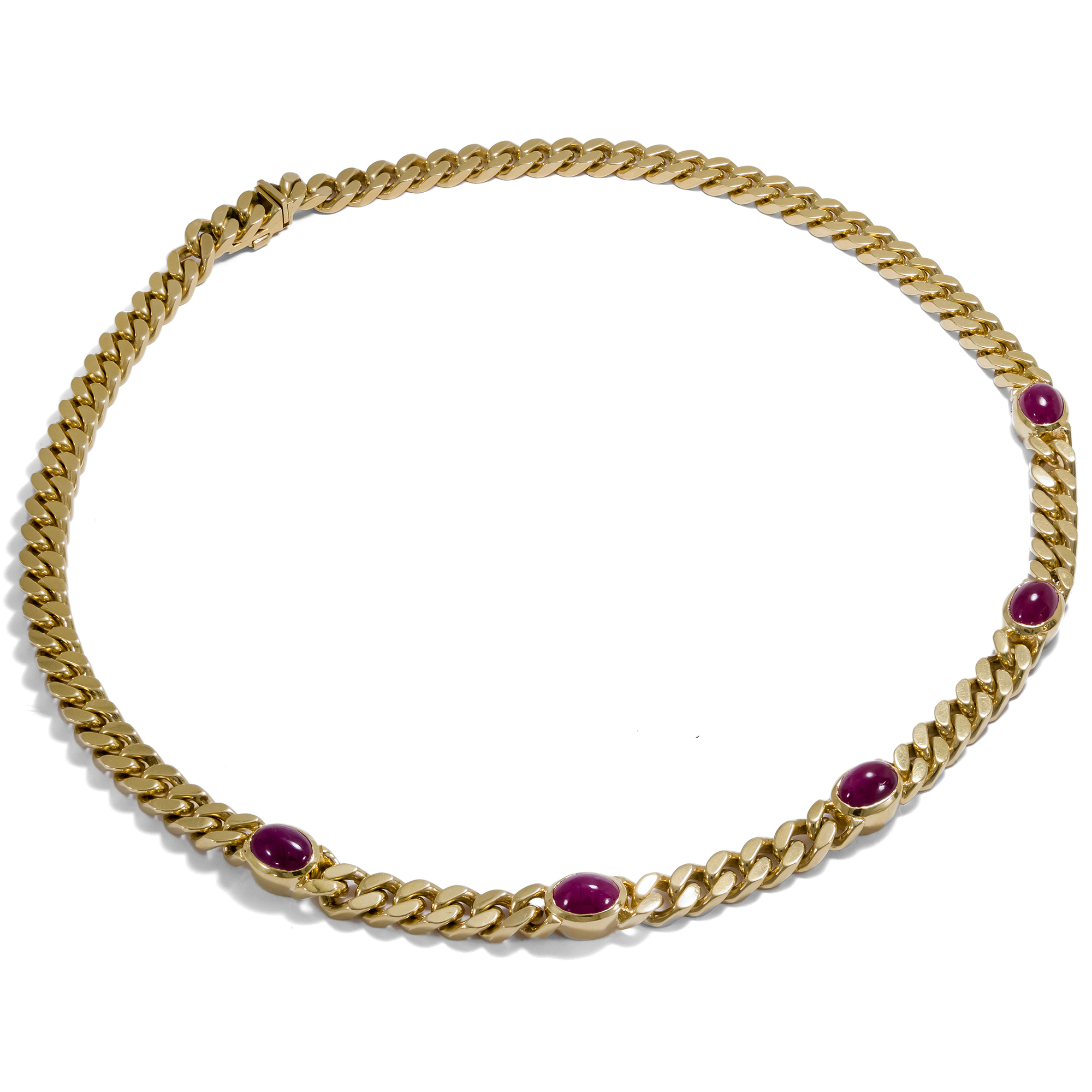 Solid Vintage Necklace of High Quality Gold & Rubies, Germany ca. 1990