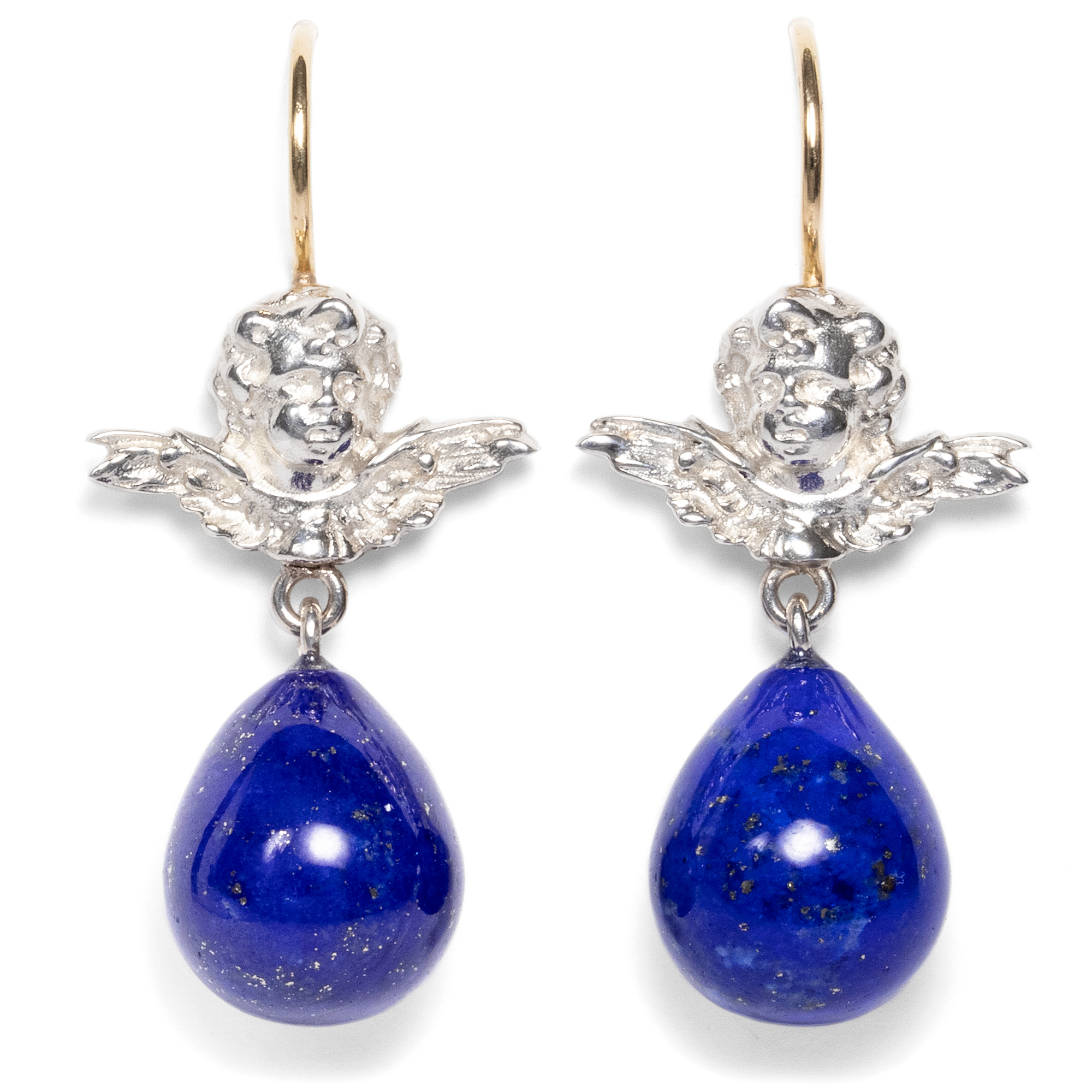 Delightful Earrings With Lapis Lazuli in Gold & Silver, Berlin 2022