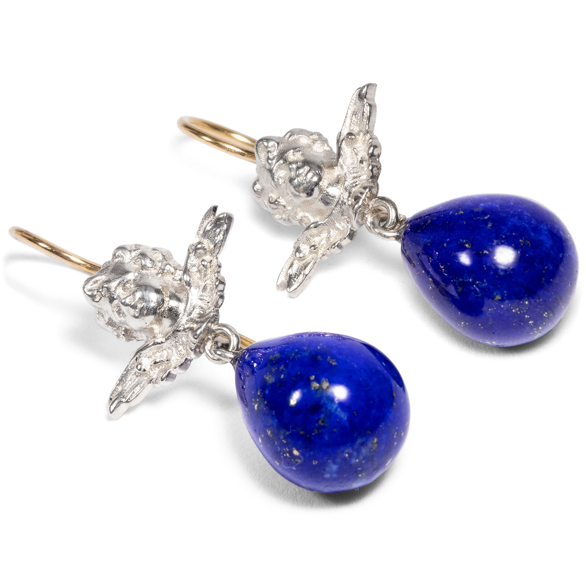 Delightful Earrings With Lapis Lazuli in Gold & Silver, Berlin 2022