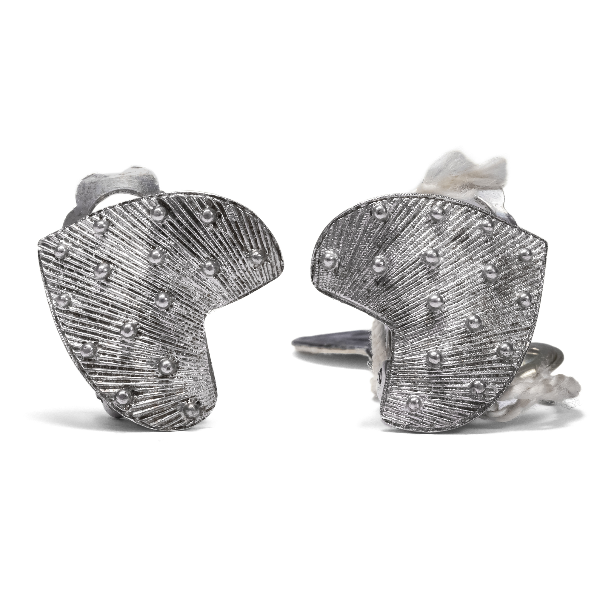 Unusual Vintage Earclips From Silver By Theodor Fahrner, 1950s