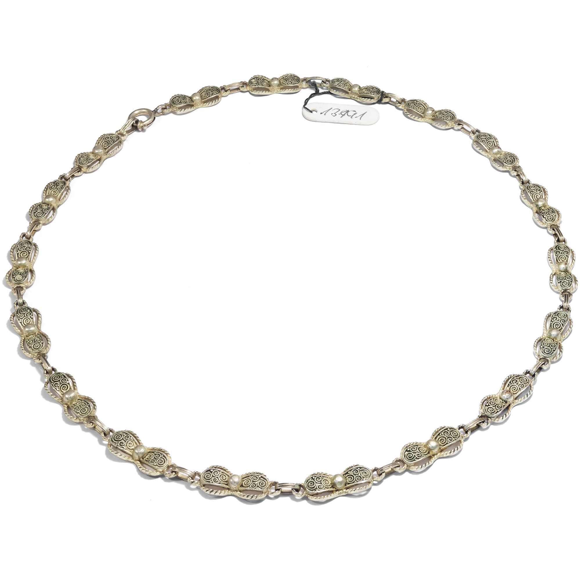 Verspieltes Collier aus vergoldetem Silber von Theodor Fahrner, um 1950