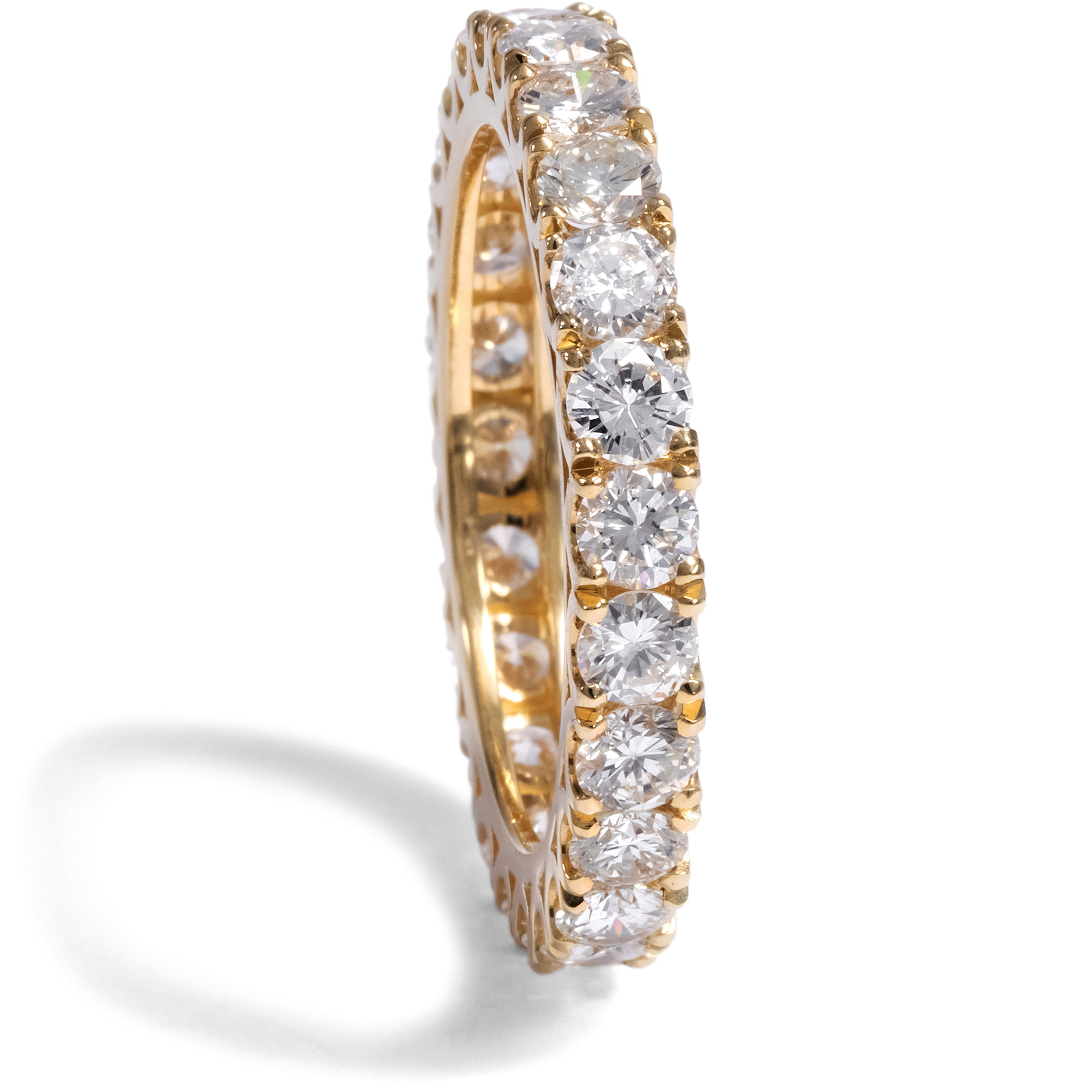 Memory Ring With 2.07 Ct Diamonds In Yellow Gold From Our Workshop, RW 54