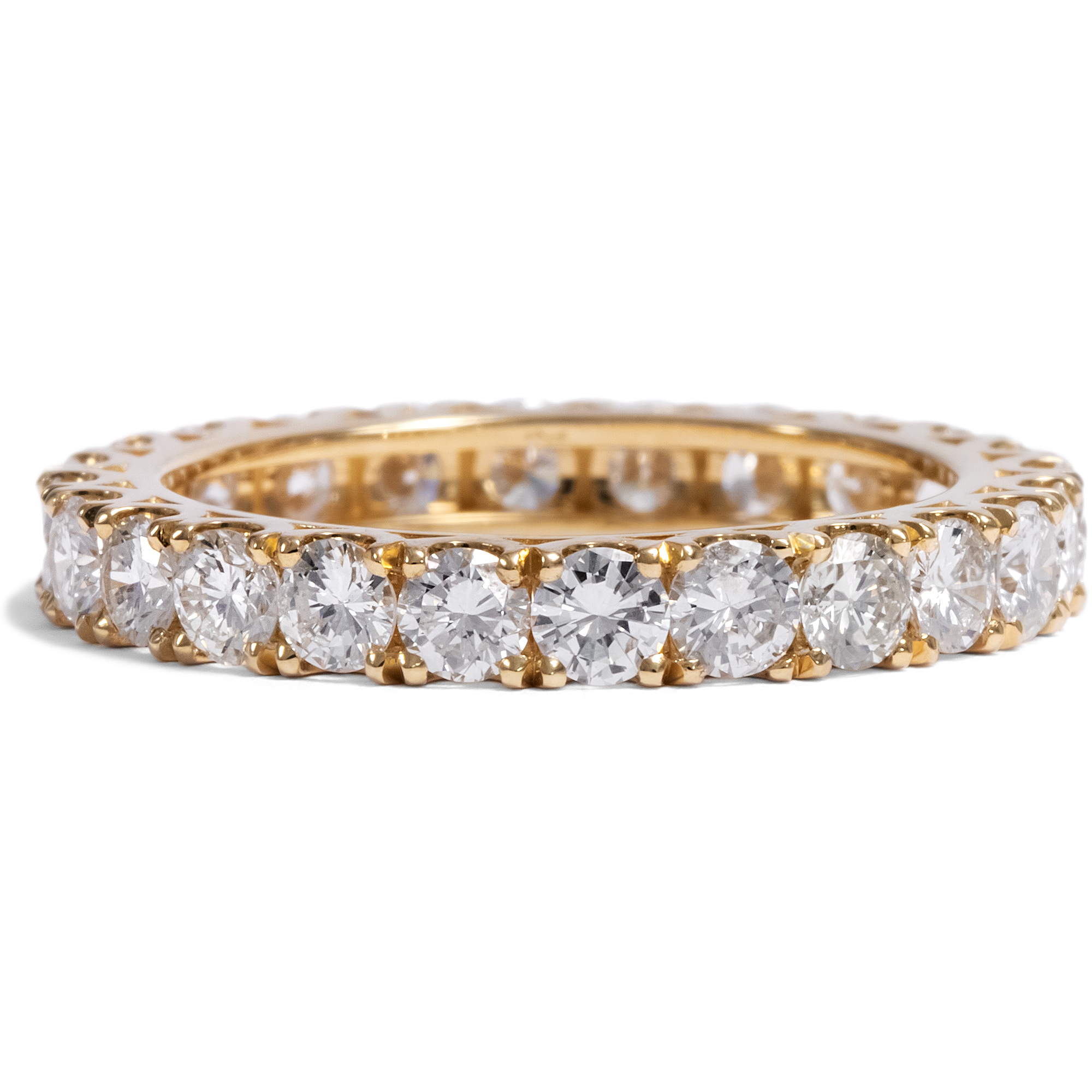 Memory Ring With 2.07 ct Diamonds in Yellow Gold From Our Workshop, Size 54