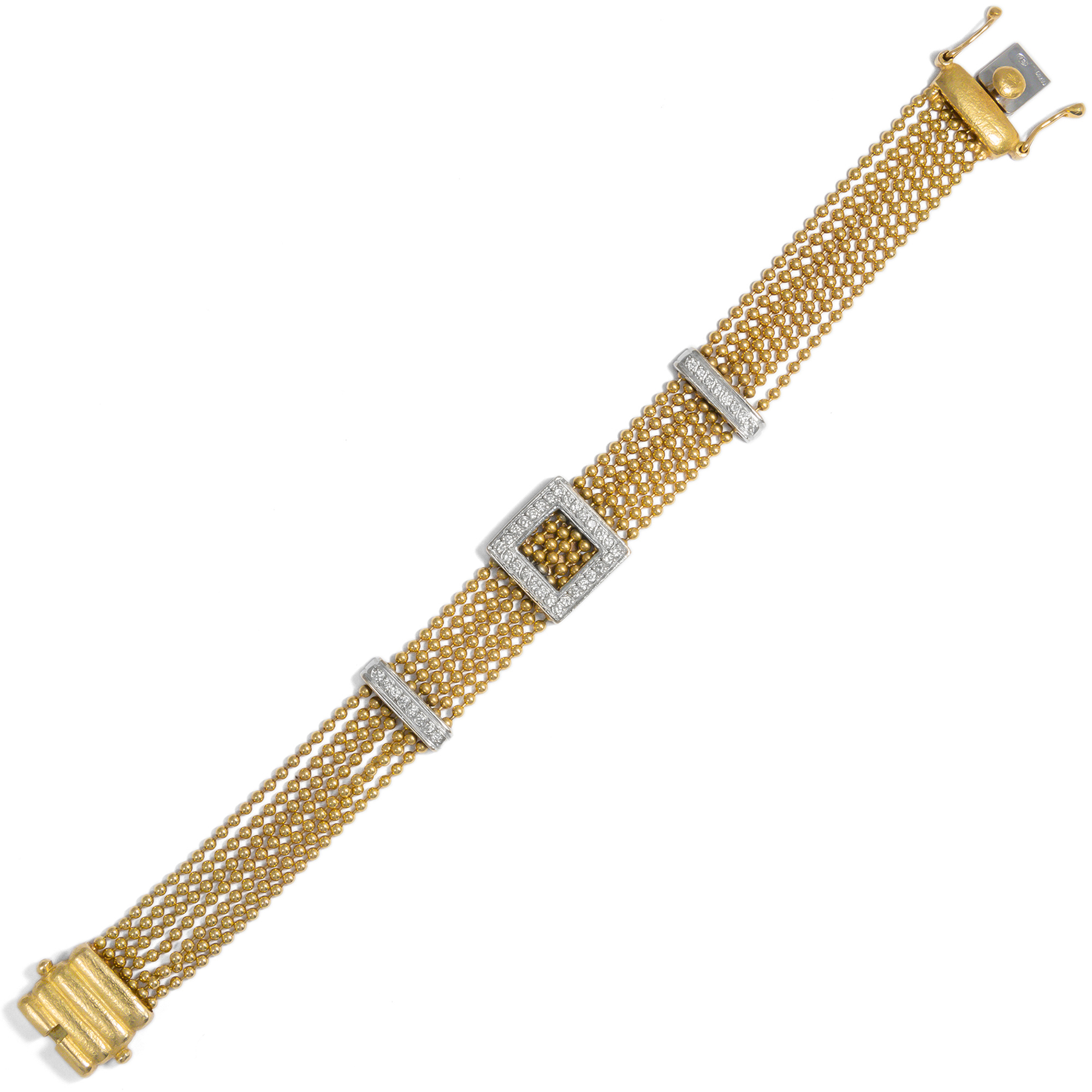 Vintage Bracelet with Diamonds in Yellow & White Gold, c. 1985 Vintage Bracelet with Diamonds in Yellow & White Gold, c. 1985