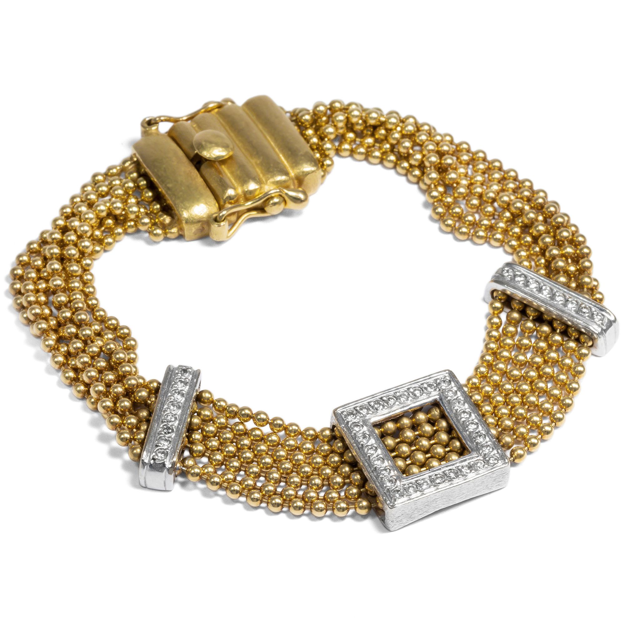 Vintage Yellow And White Gold Bracelet With 0.74 Ct Diamonds, Circa 1985