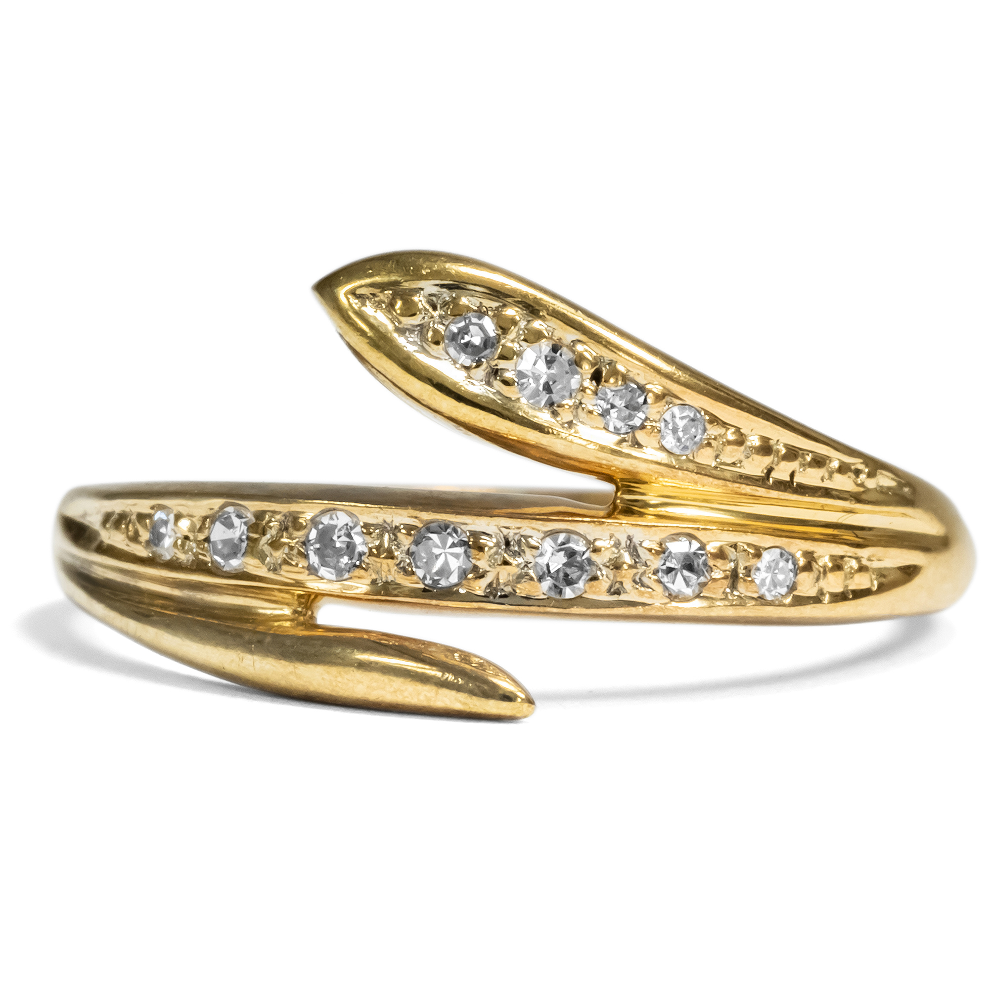 Zarter vintage Schlangenring aus Gold & Diamanten, um 1990 Zarter vintage Schlangenring aus Gold & Diamanten, um 1990