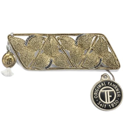 Aufwändige vintage Brosche von Theodor Fahrner mit Markasitrosen, um 1950 Aufwändige vintage Brosche von Theodor Fahrner mit Markasitrosen, um 1950