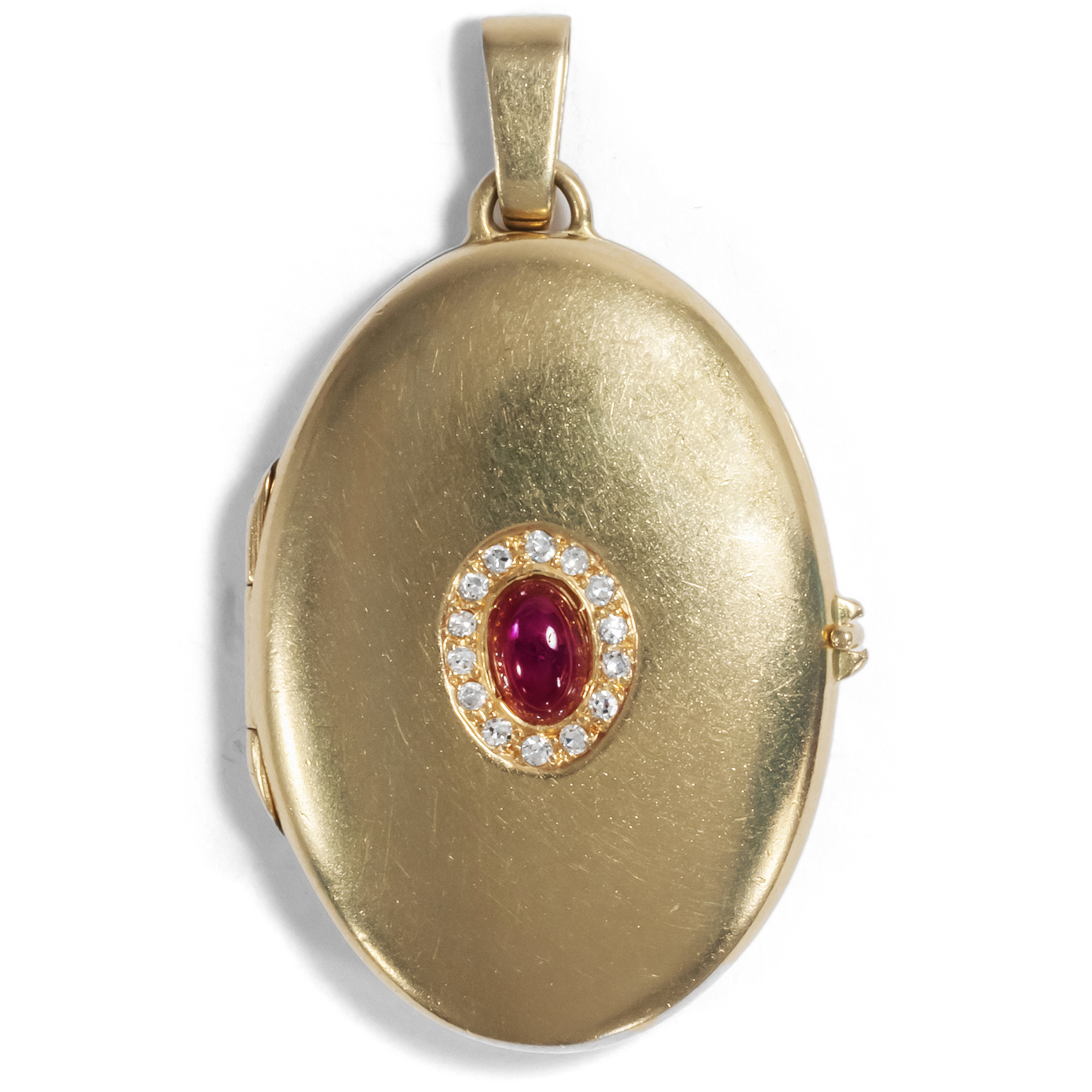 Fine Vintage Locket With Ruby & Diamonds, Victor Meyer, Pforzheim ca. 1990