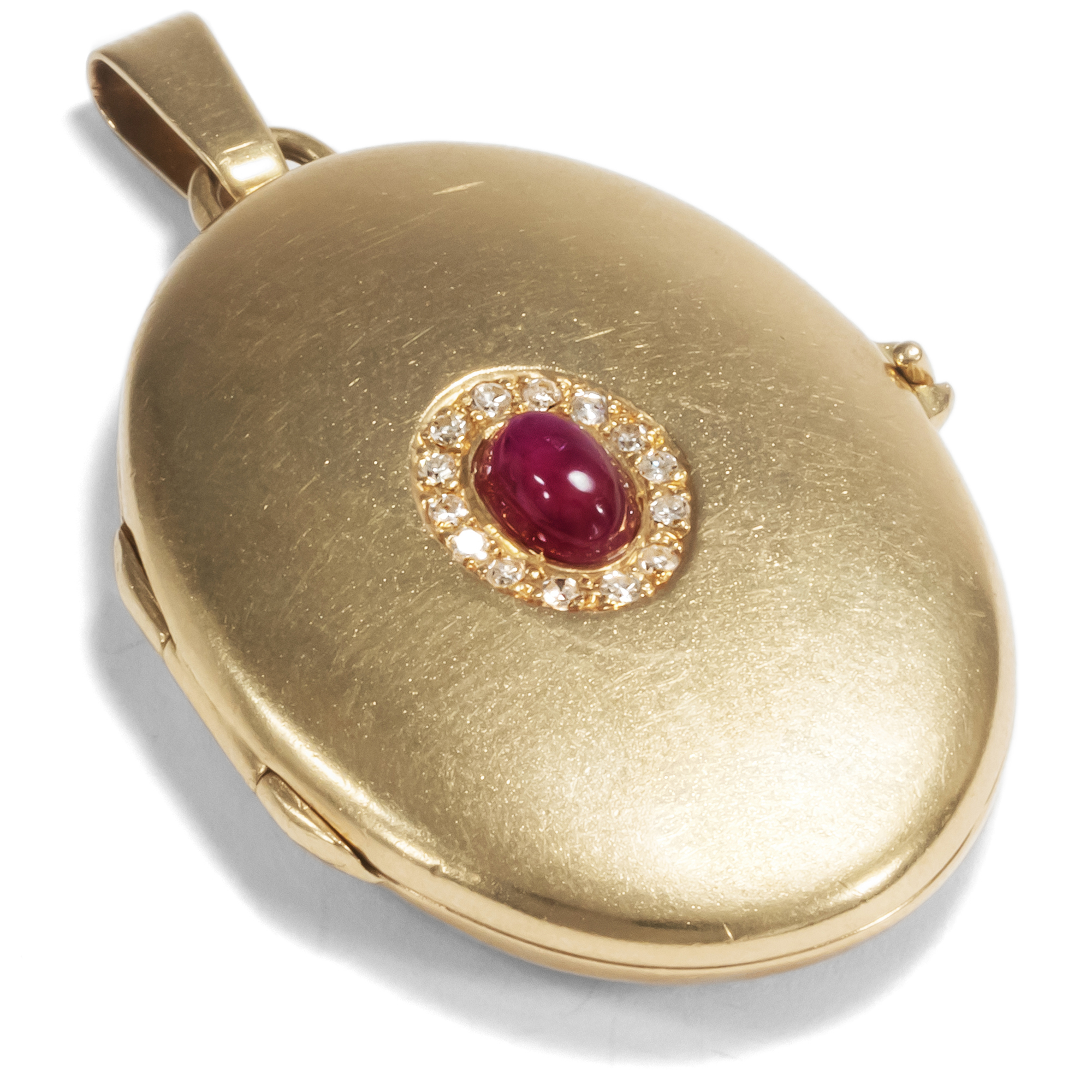 Fine Vintage Locket With Ruby & Diamonds, Victor Meyer, Pforzheim ca. 1990