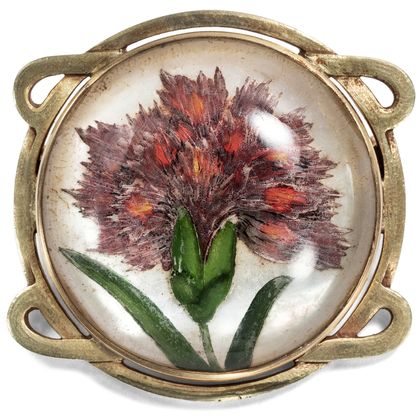 Antike Brosche mit Essex Crystal in Jugendstilfassung, Wien um 1900 Antike Brosche mit Essex Crystal in Jugendstilfassung, Wien um 1900