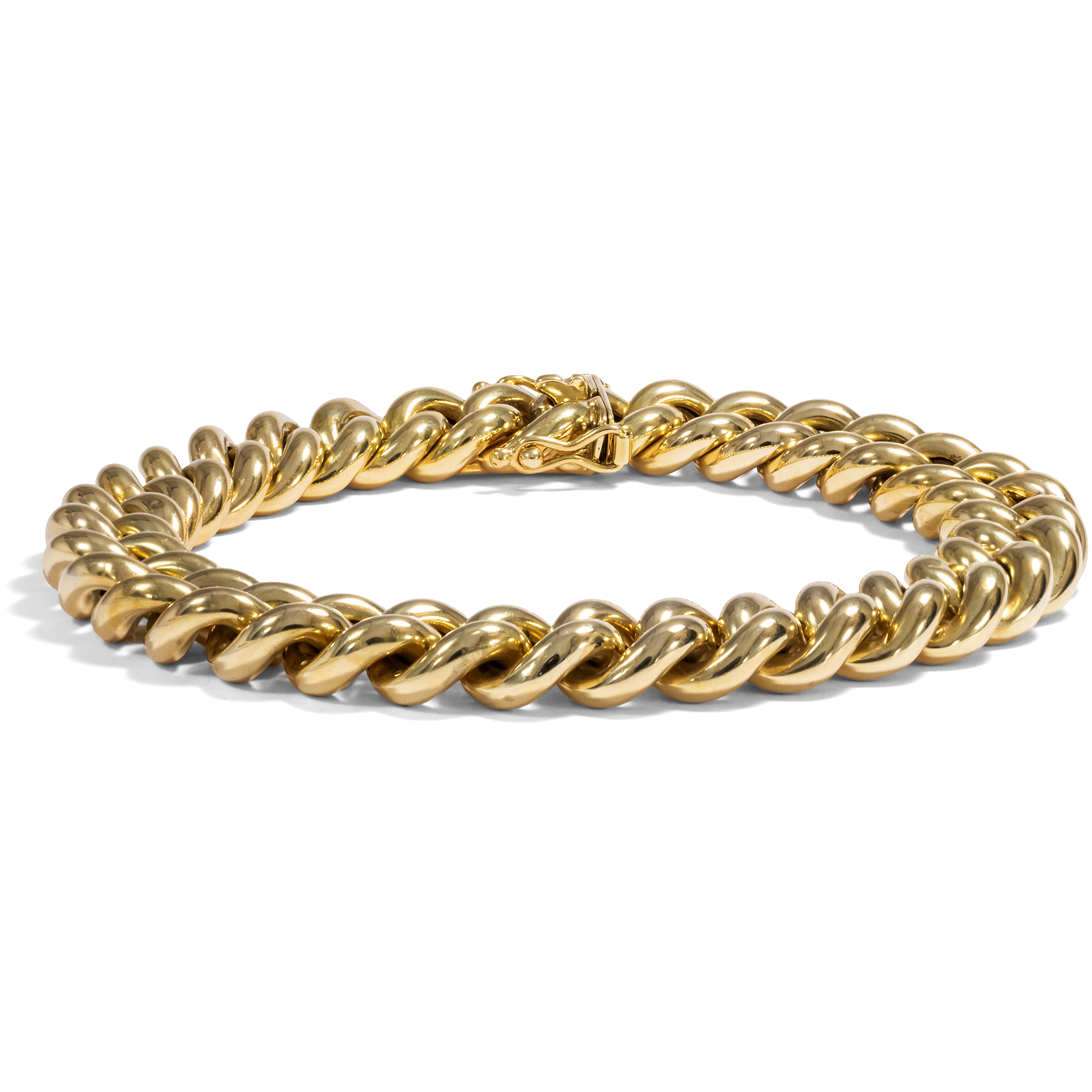 Zeitloses Panzerarmband aus Gold von Louis Fiessler, Pforzheim um 1965 Zeitloses Panzerarmband aus Gold von Louis Fiessler, Pforzheim um 1965