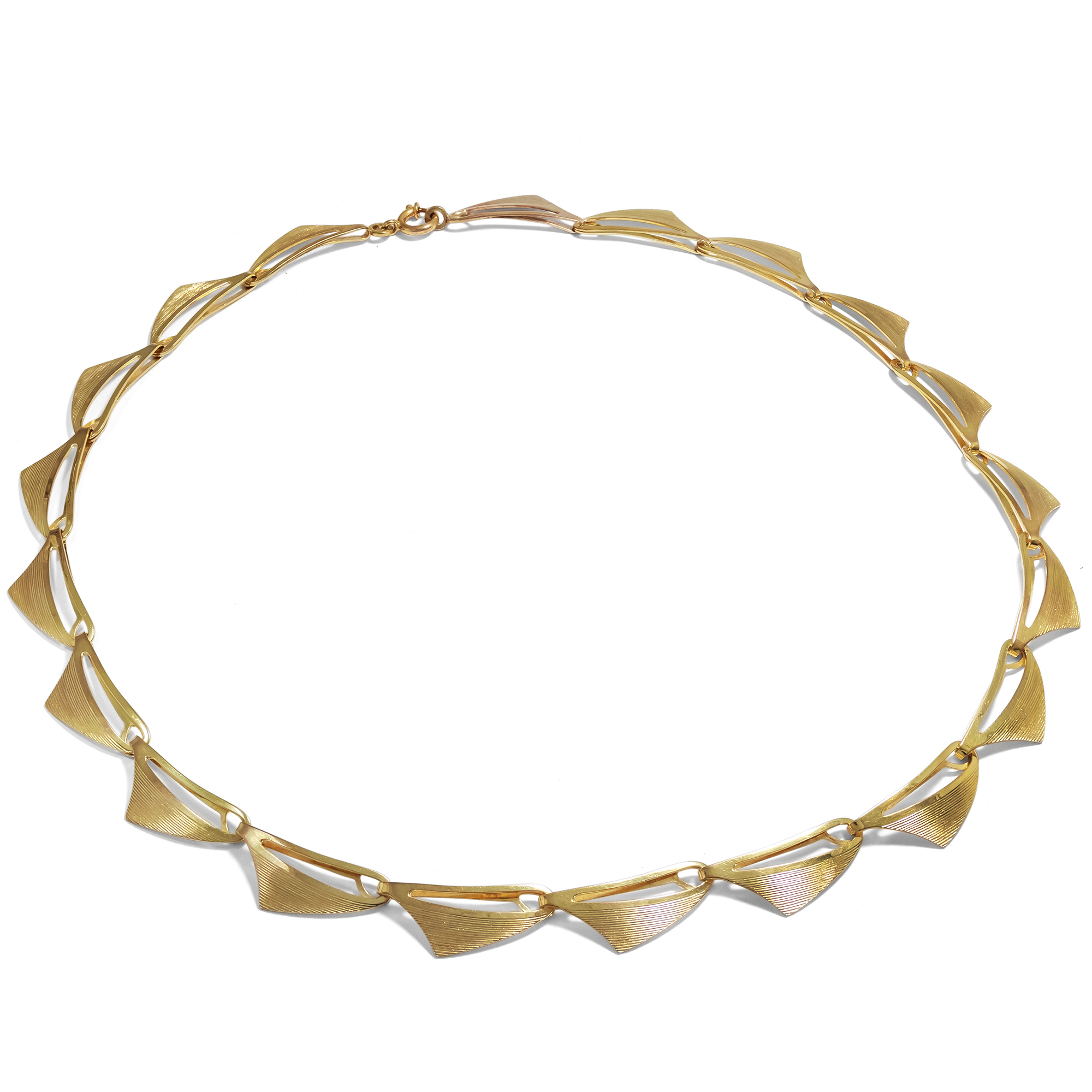 Dynamisches Midcentury-Collier aus Gold, Deutschland um 1955 Dynamisches Midcentury-Collier aus Gold, Deutschland um 1955