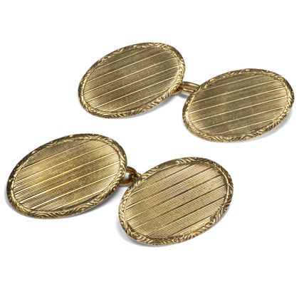 Schlichte Manschettenknöpfe aus Gold, Deutschland um 1920 Schlichte Manschettenknöpfe aus Gold, Deutschland um 1920
