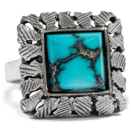 Ungetragener Ring mit Türkis von Theodor Fahrner, 1960er Jahre Ungetragener Ring mit Türkis von Theodor Fahrner, 1960er Jahre