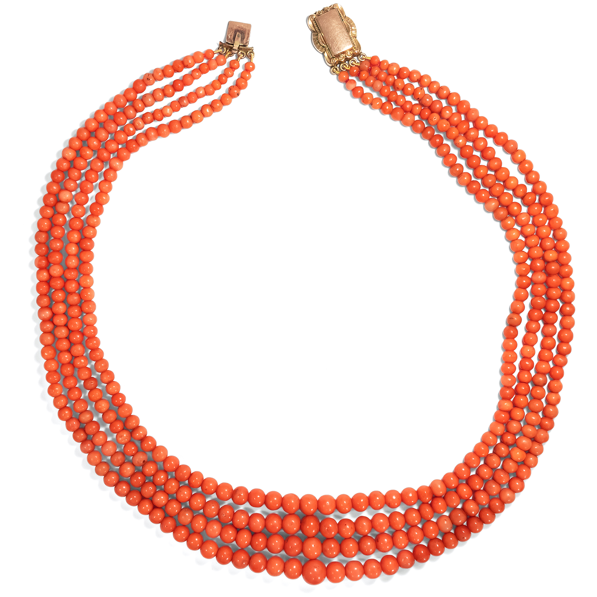 Antique Mediterranean Coral Necklace, Italy Circa 1900