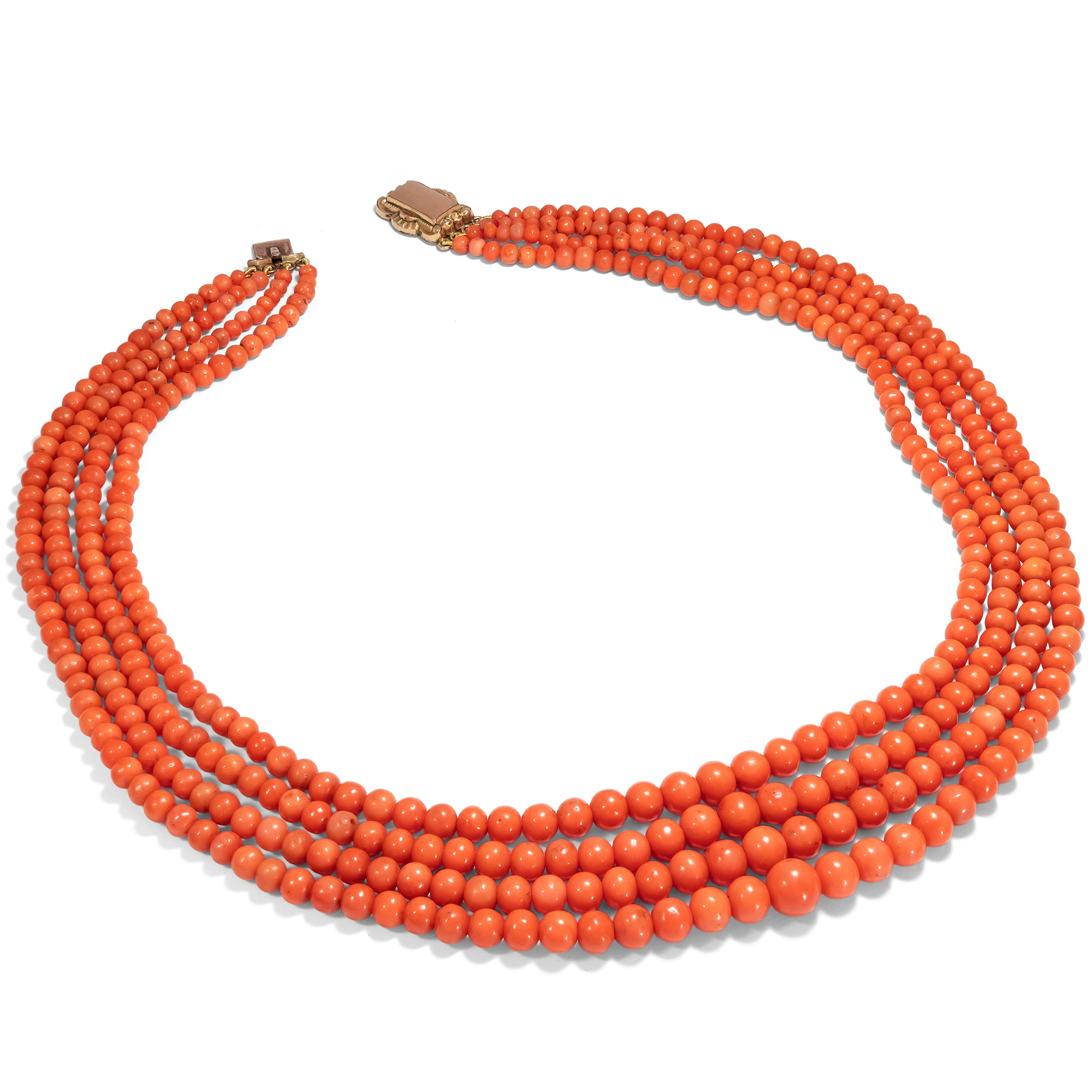 Antique Mediterranean Coral Necklace, Italy Circa 1900