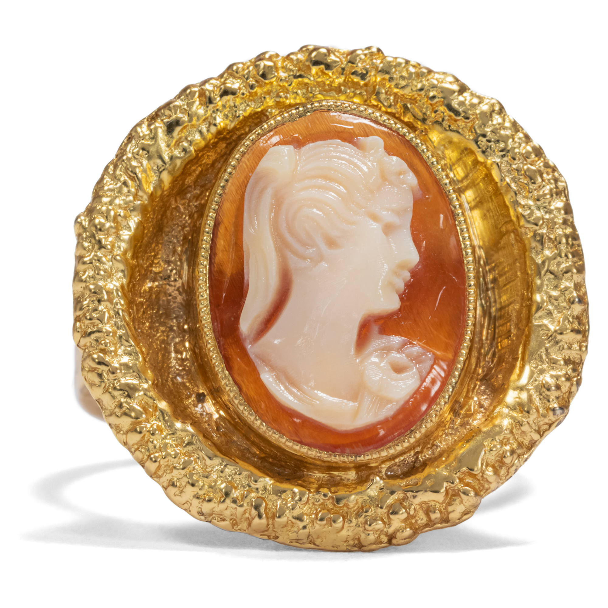 Unworn Ring With Shell Cameo by Theodor Fahrner, ca. 1965