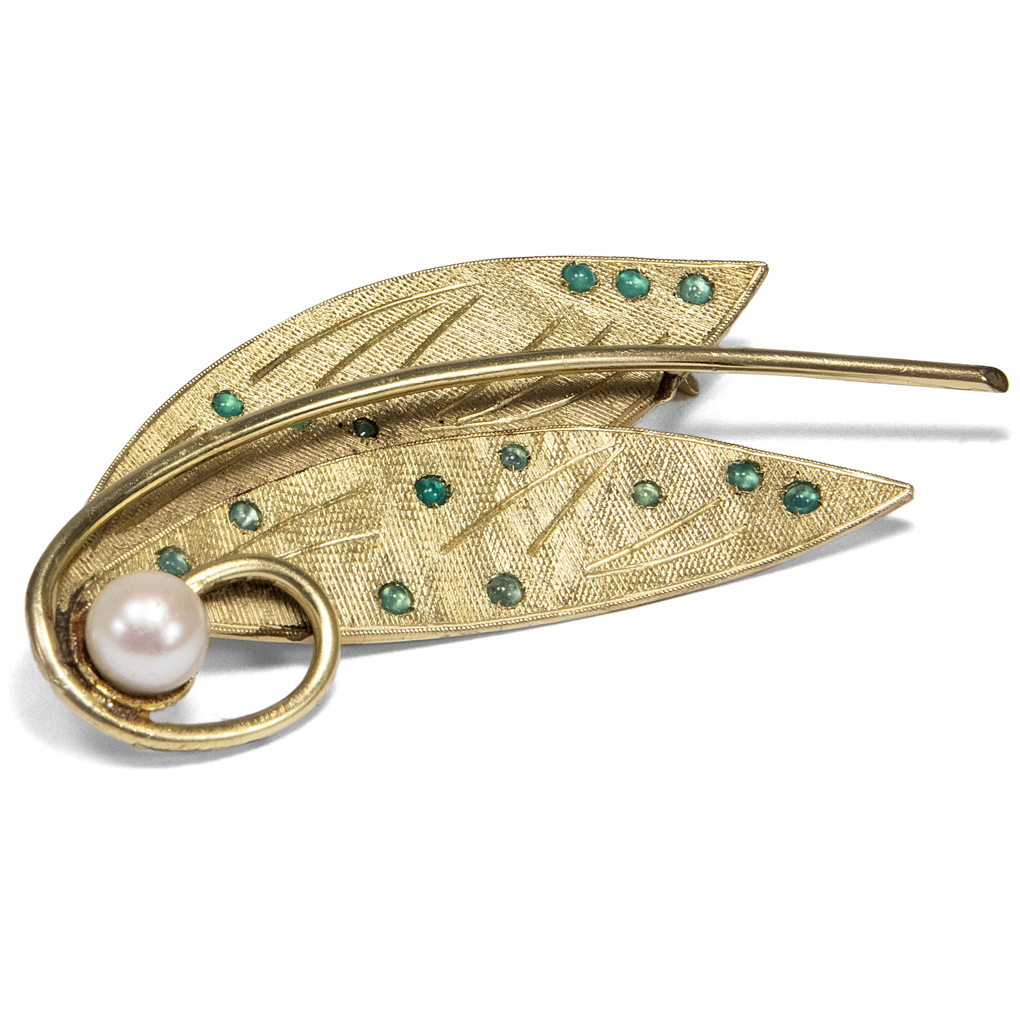 Vintage Brooch by Theodor Fahrner With Glass Pastes & Pearl, Circa 1960