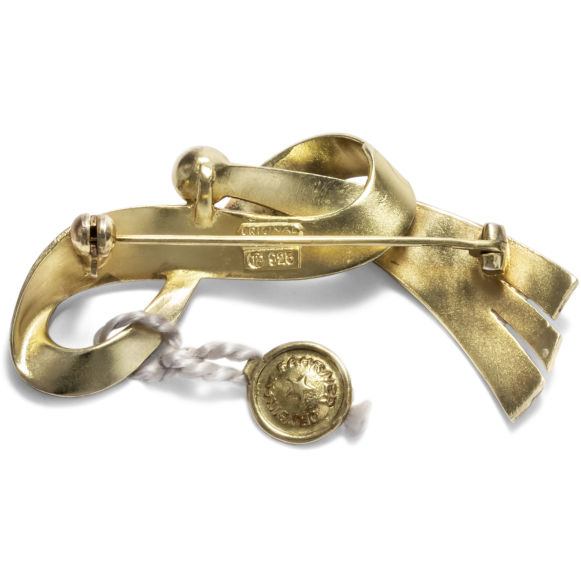 Vintage Brosche von Theodor Fahrner mit Markasiten & Perle, Pforzheim um 1955 Vintage Brosche von Theodor Fahrner mit Markasiten & Perle, Pforzheim um 1955