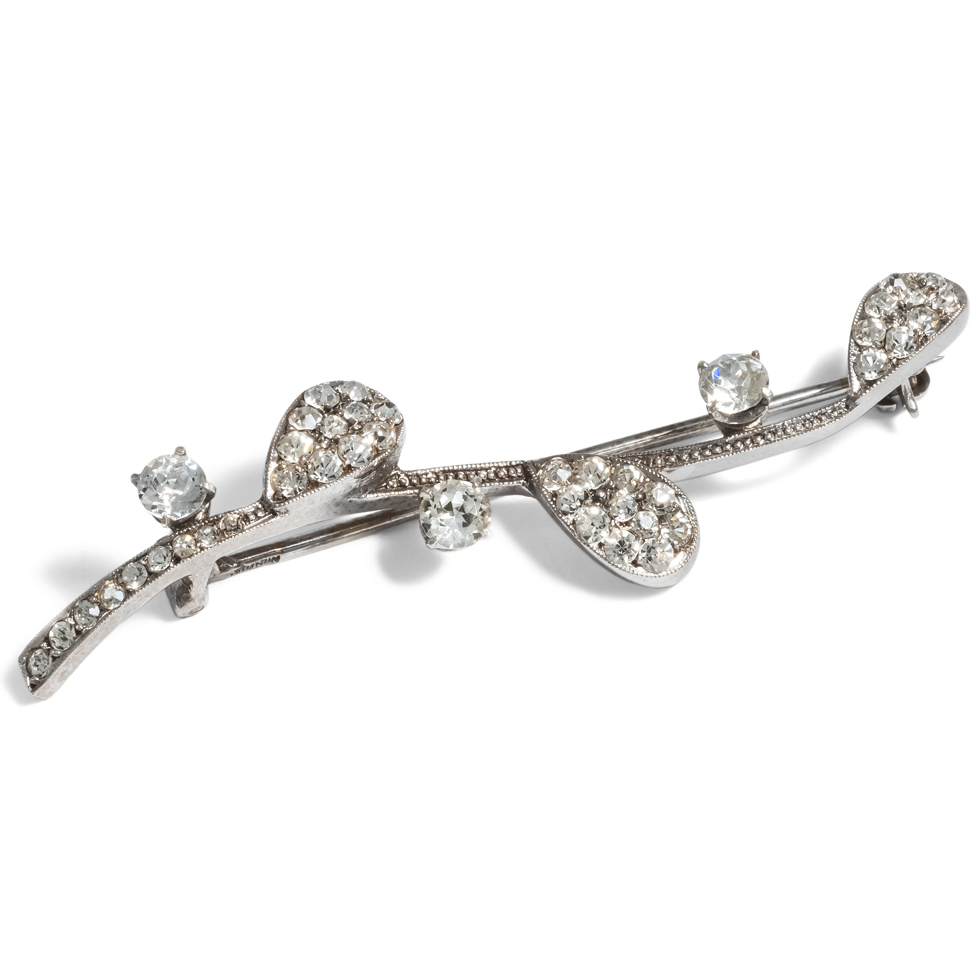 Midcentury Brooch made of Silver & Rhinestones, Theodor Fahrner 1960s