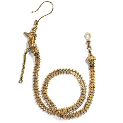 Edle antike Herren-Uhrkette aus Gold, um 1890 Edle antike Herren-Uhrkette aus Gold, um 1890
