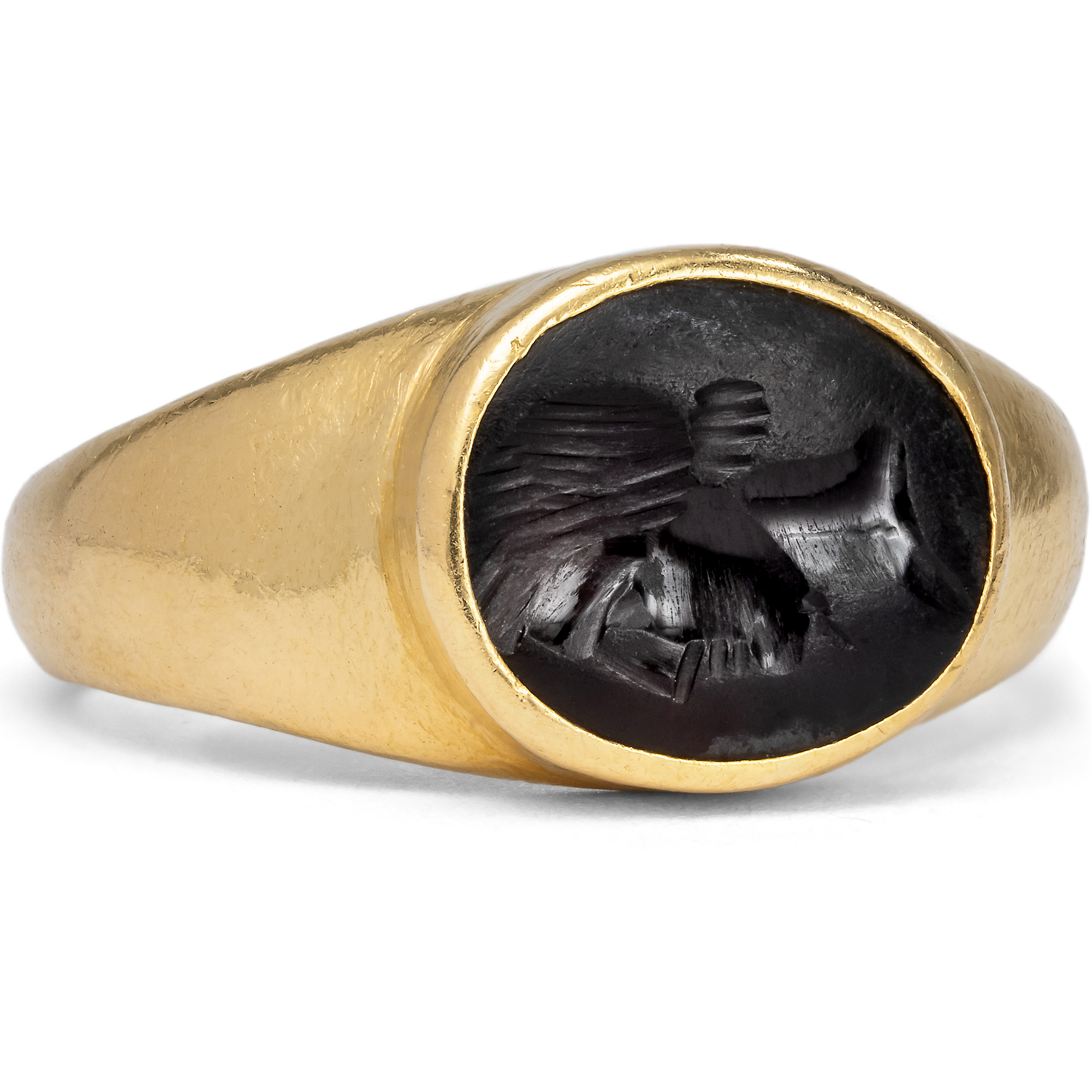 Modern Gold Ring with Ancient Roman Intaglio of the 2nd Century AD