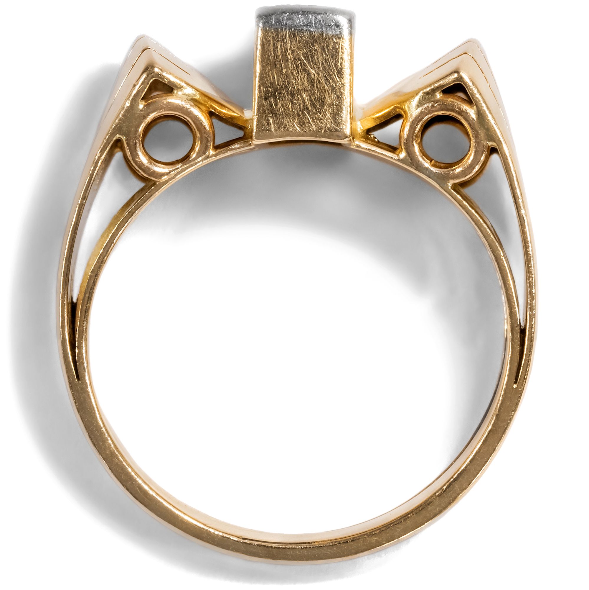 Expressiver „Retro Style“-Ring mit Diamanten in Gold, Deutschland um 1950 Expressiver „Retro Style“-Ring mit Diamanten in Gold, Deutschland um 1950