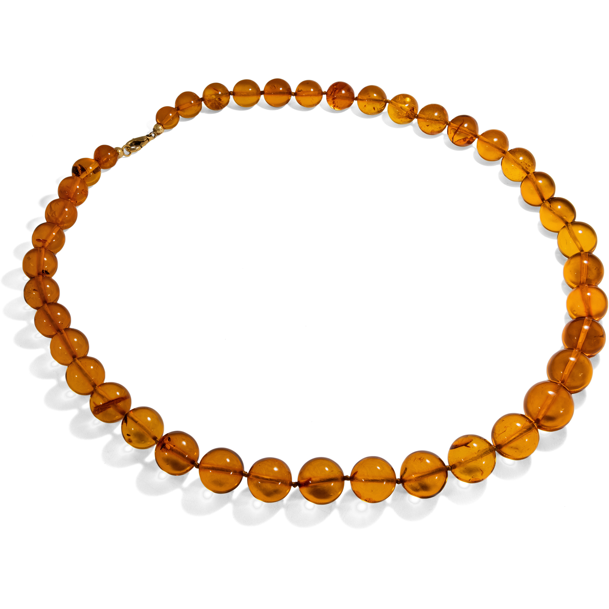 Vintage Necklace Of Clear Amber-Beads, Around 1970