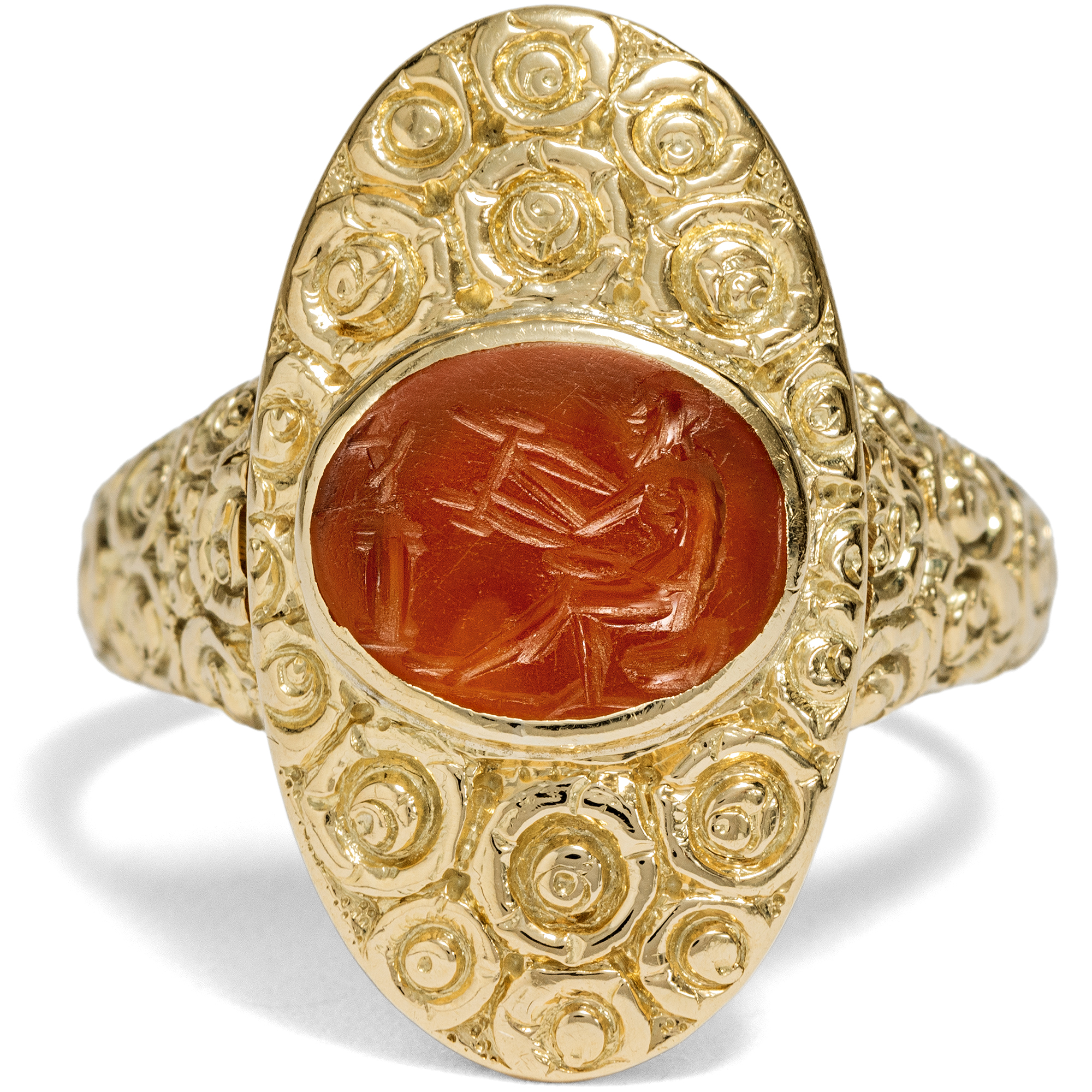 A Rare Gold Ring With an Antique Satyr Intaglio, 1st/2nd century AD / circa 1910