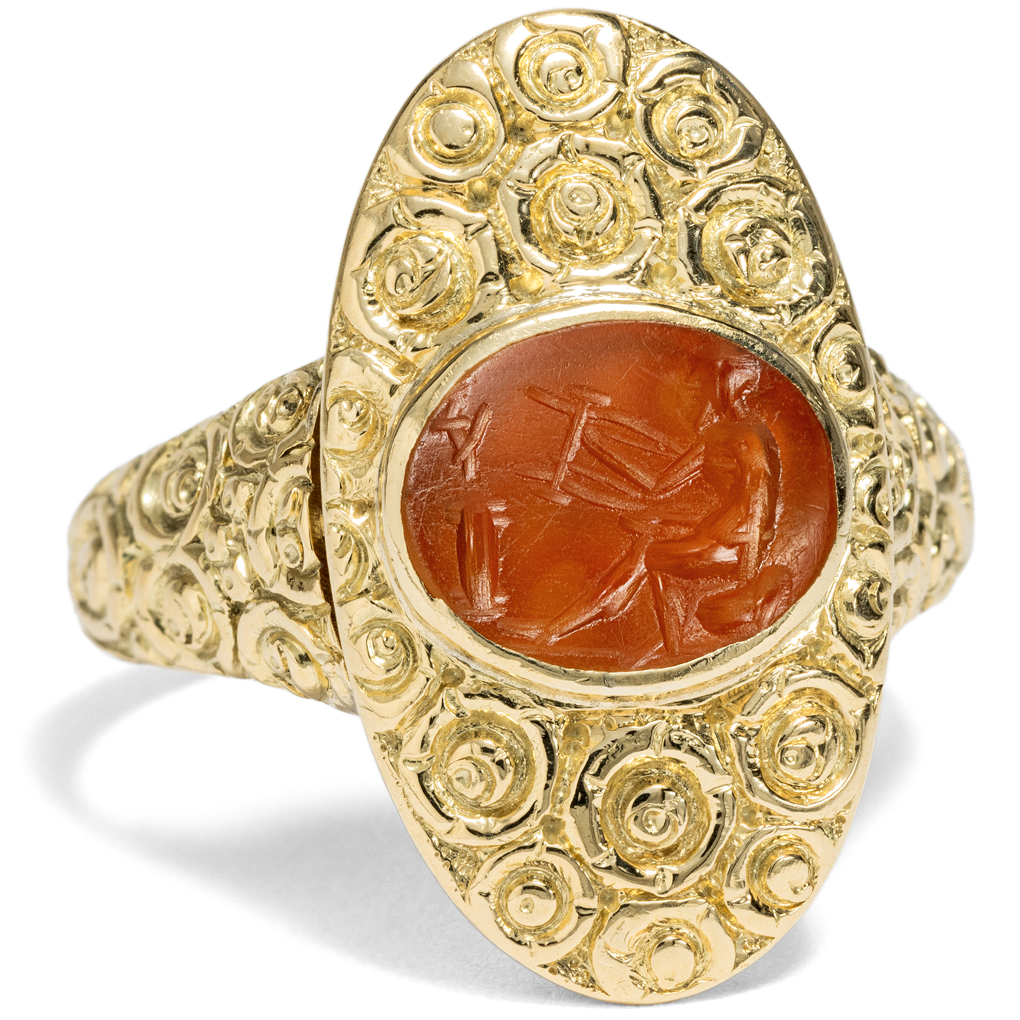 A Rare Gold Ring With an Antique Satyr Intaglio, 1st/2nd century AD / circa 1910