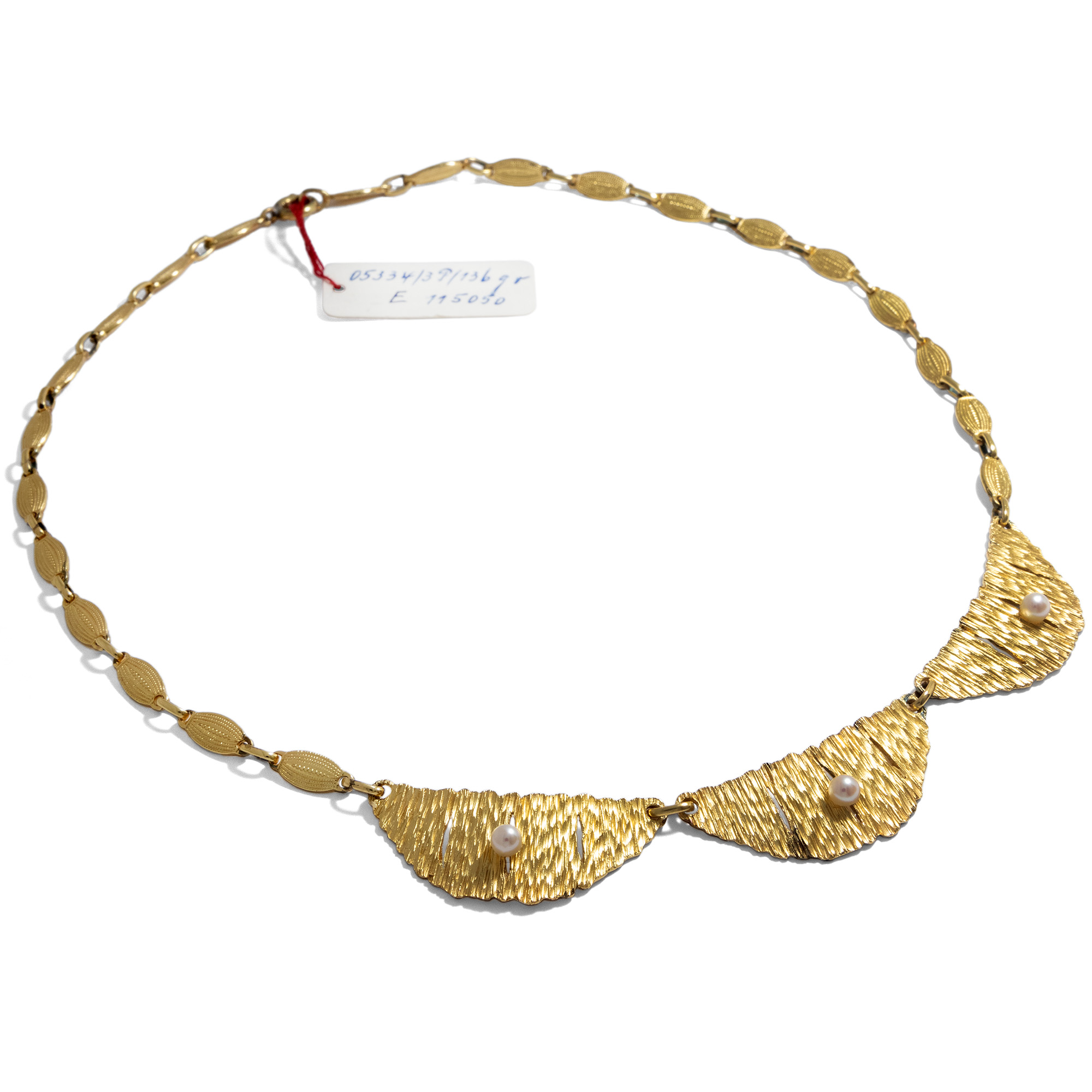 Stylish Midcentury Necklace in Gilded Silver by Theodor Fahrner, 1950s
