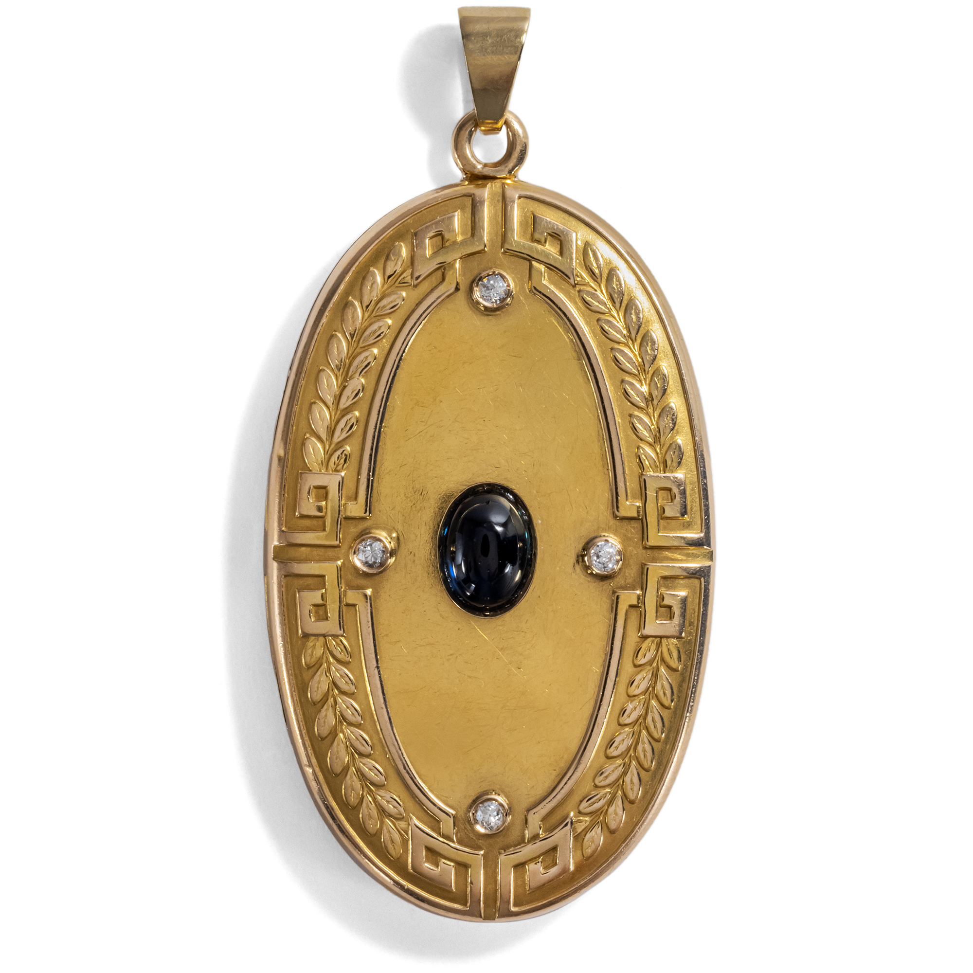 Large Locket Pendant With Sapphire & Diamonds By Alling & Co, USA Circa 1905