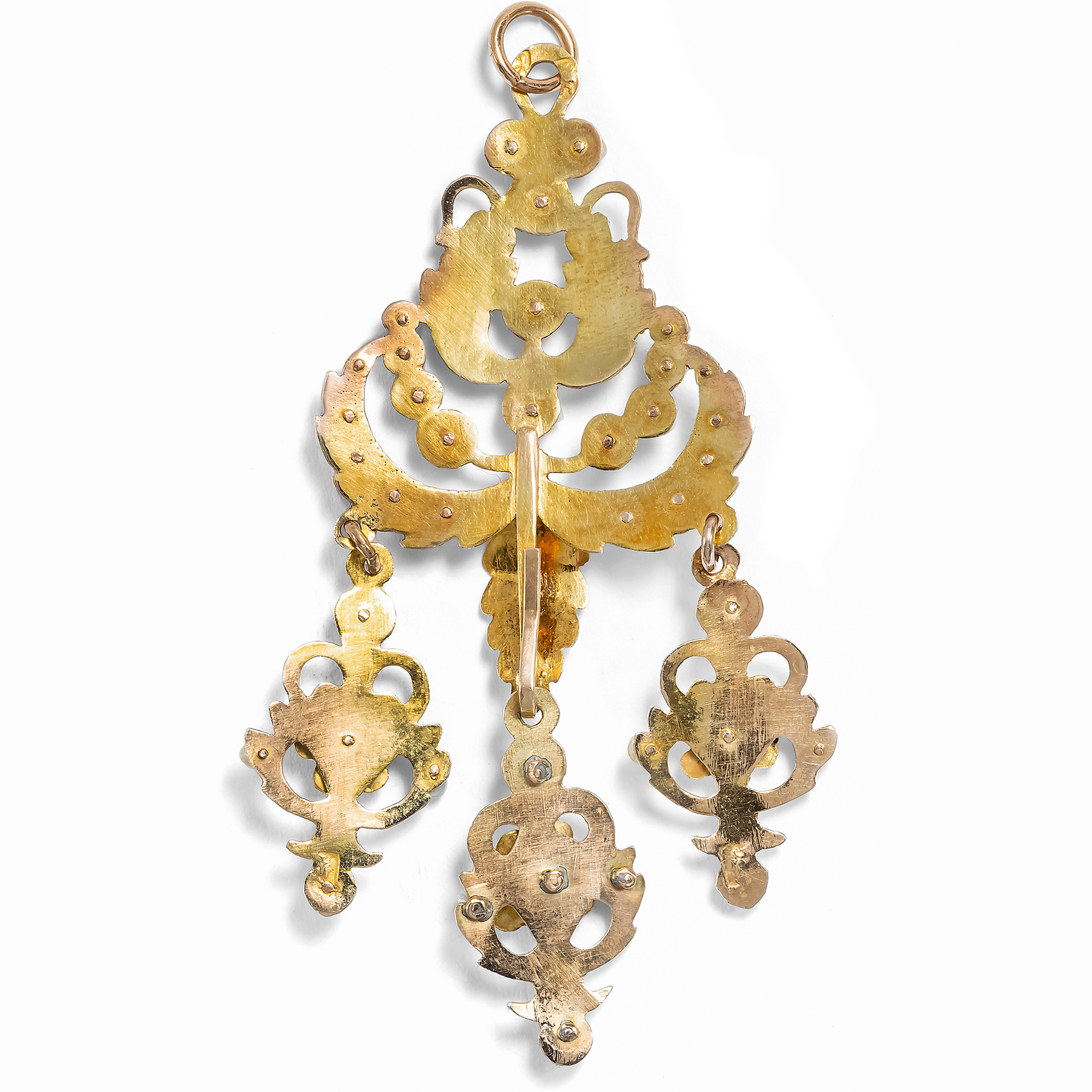 Antiker Anhänger mit Naturperlen in Gold aus Sizilien, um 1830 Antiker Anhänger mit Naturperlen in Gold aus Sizilien, um 1830