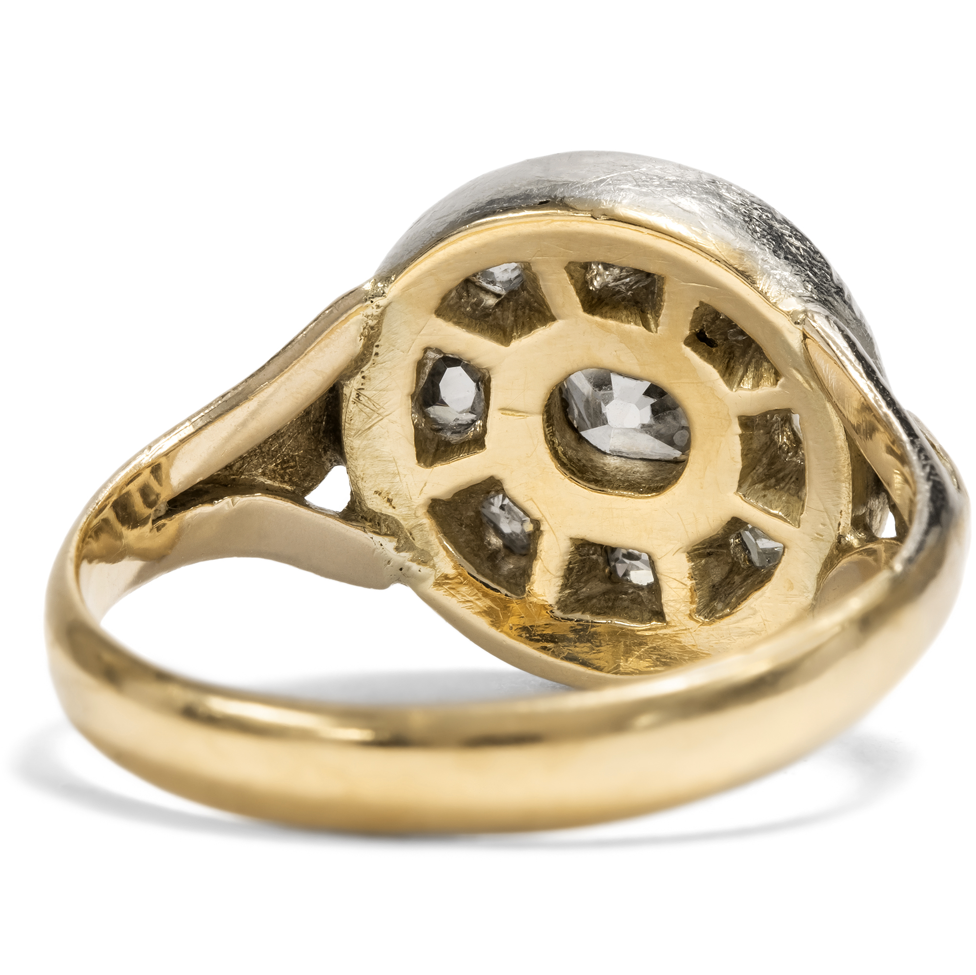 Antiker Ring aus Gold & Silber mit antiken Diamanten, um 1850 & später Antiker Ring aus Gold & Silber mit antiken Diamanten, um 1850 & später