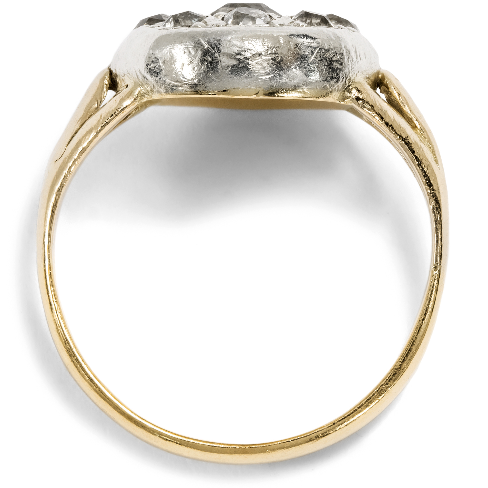 Antiker Ring aus Gold & Silber mit antiken Diamanten, um 1850 & später Antiker Ring aus Gold & Silber mit antiken Diamanten, um 1850 & später