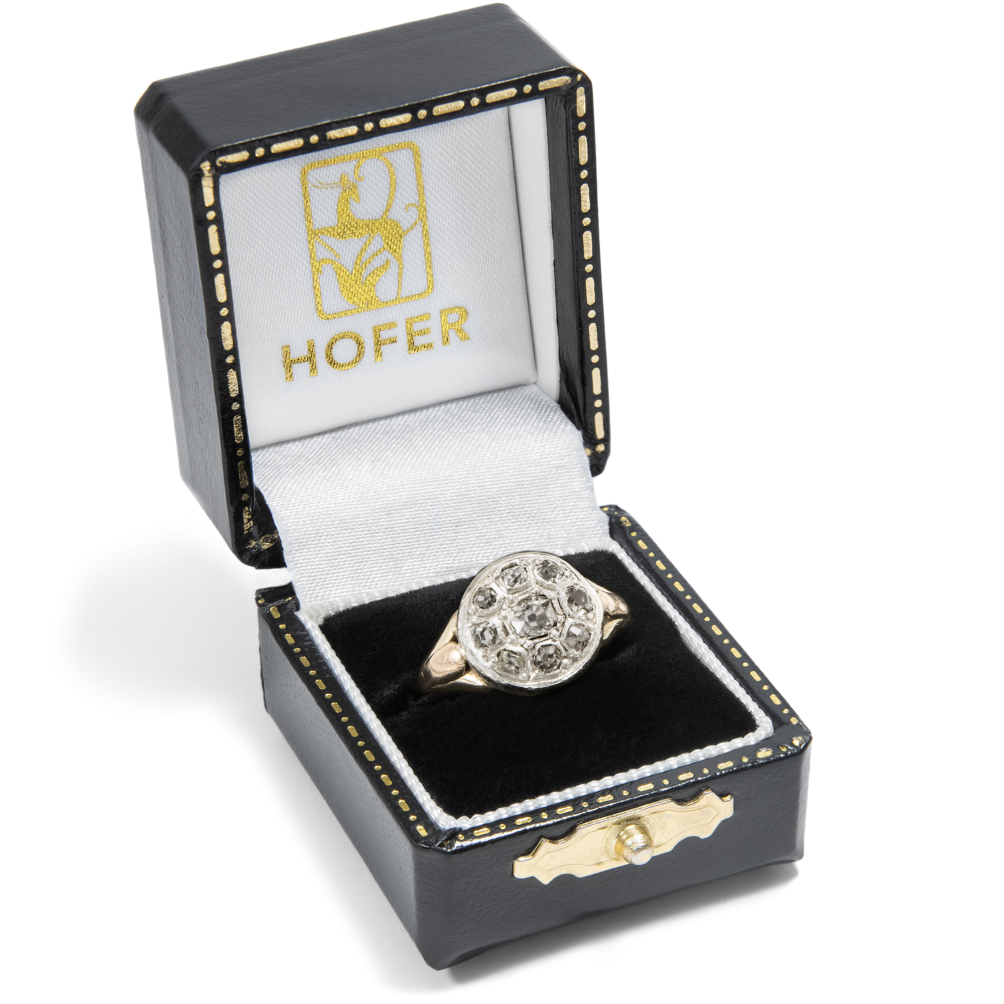 Antiker Ring aus Gold & Silber mit antiken Diamanten, um 1850 & später Antiker Ring aus Gold & Silber mit antiken Diamanten, um 1850 & später