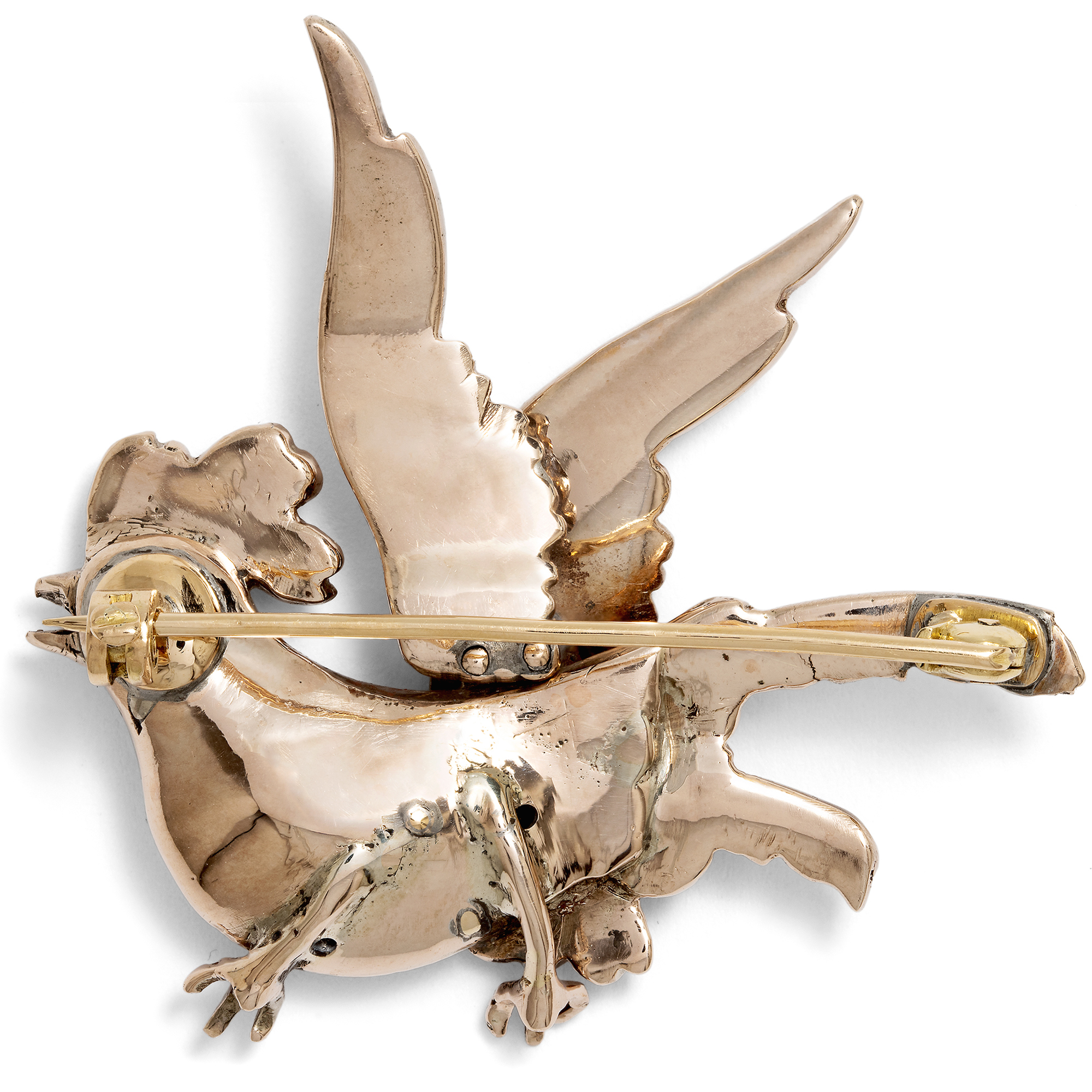 Prächtige Vogel-Brosche mit Diamantrosen, Osmanisches Reich, Ende des 19. Jahrhunderts Prächtige Vogel-Brosche mit Diamantrosen, Osmanisches Reich, Ende des 19. Jahrhunderts