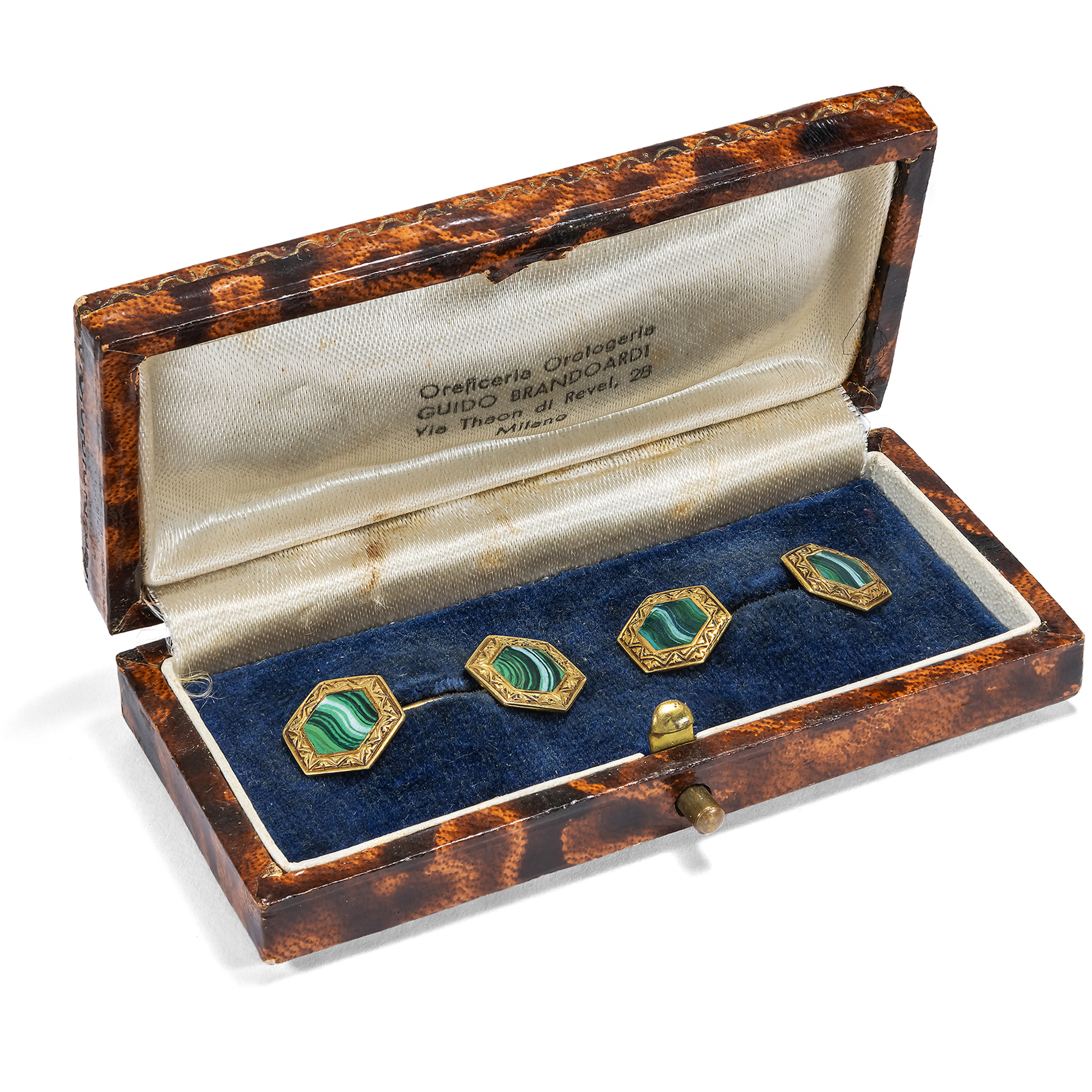 Unusual Gold and Enamel cufflinks, c. 1910